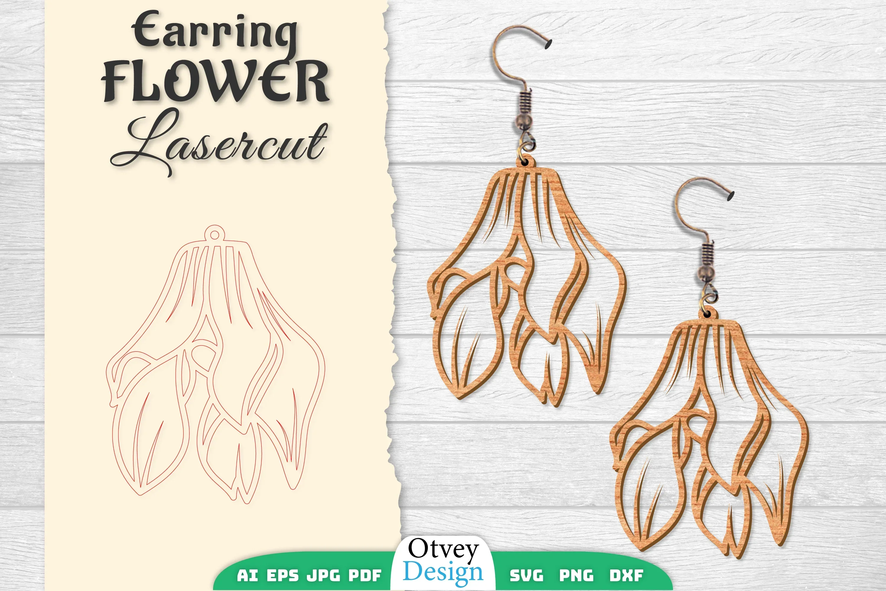 Earring Flower Lasercut SVG Bundle