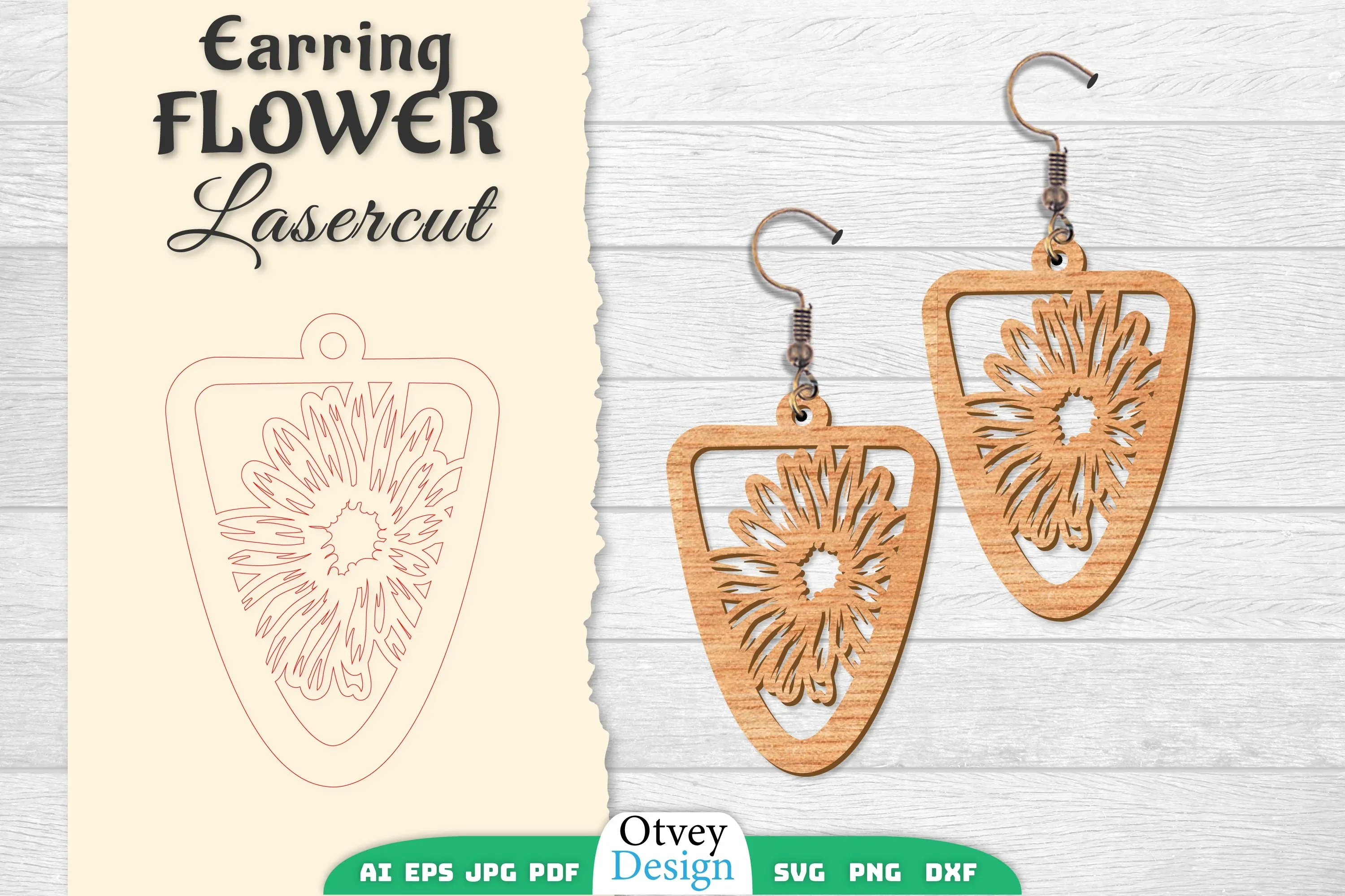 Earring Flower Lasercut SVG Bundle