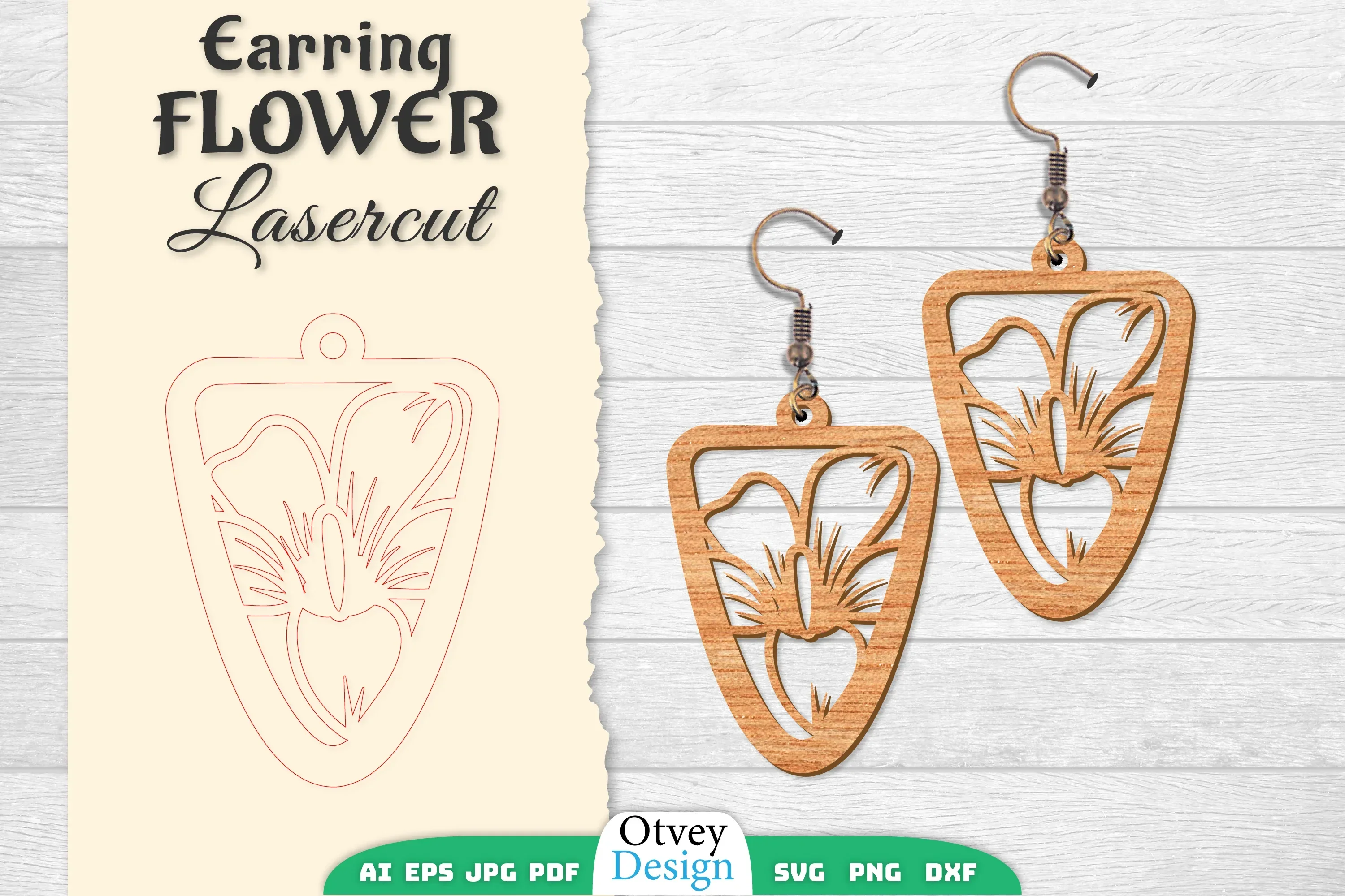 Earring Flower Lasercut SVG Bundle