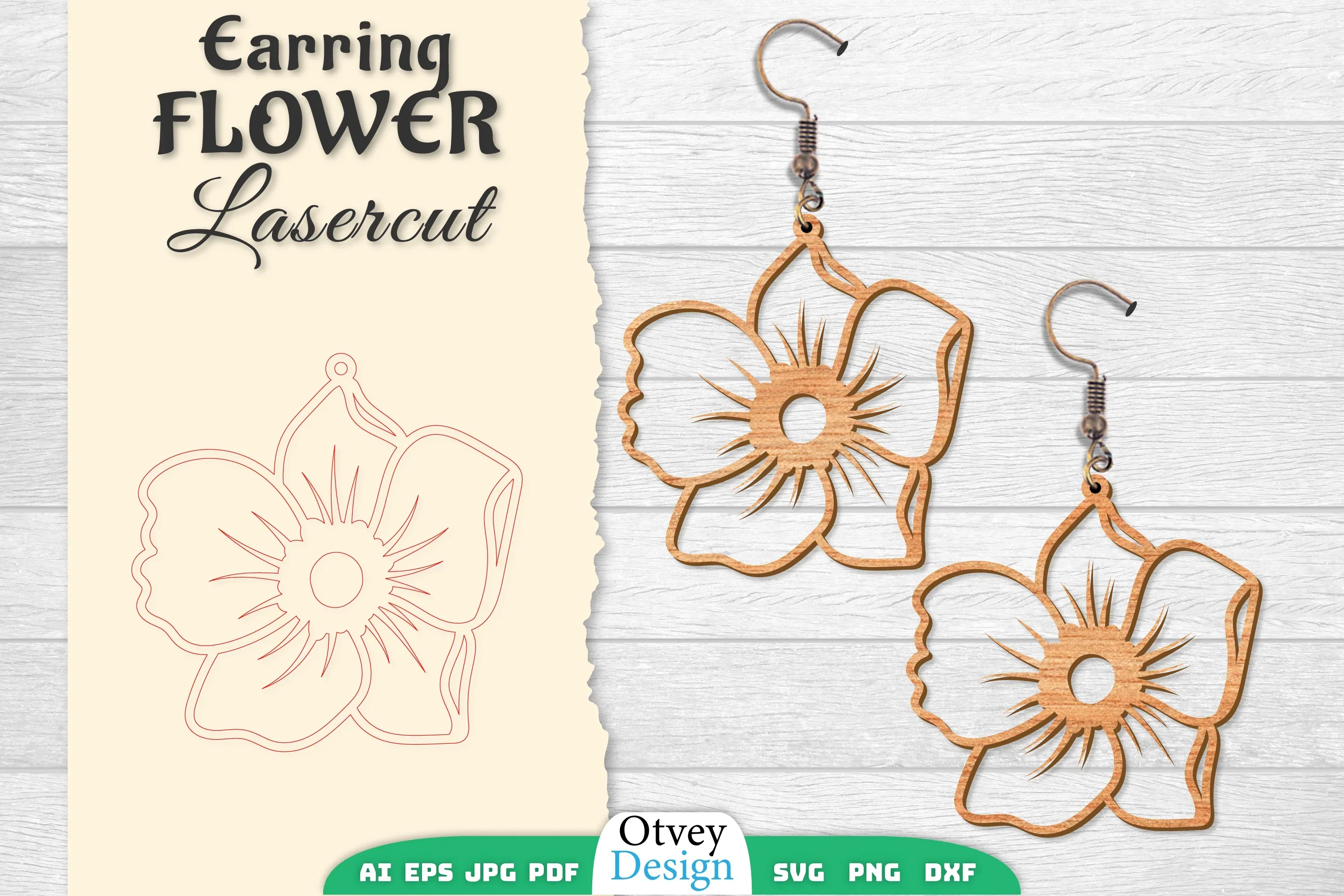 Earring Flower Lasercut SVG Bundle