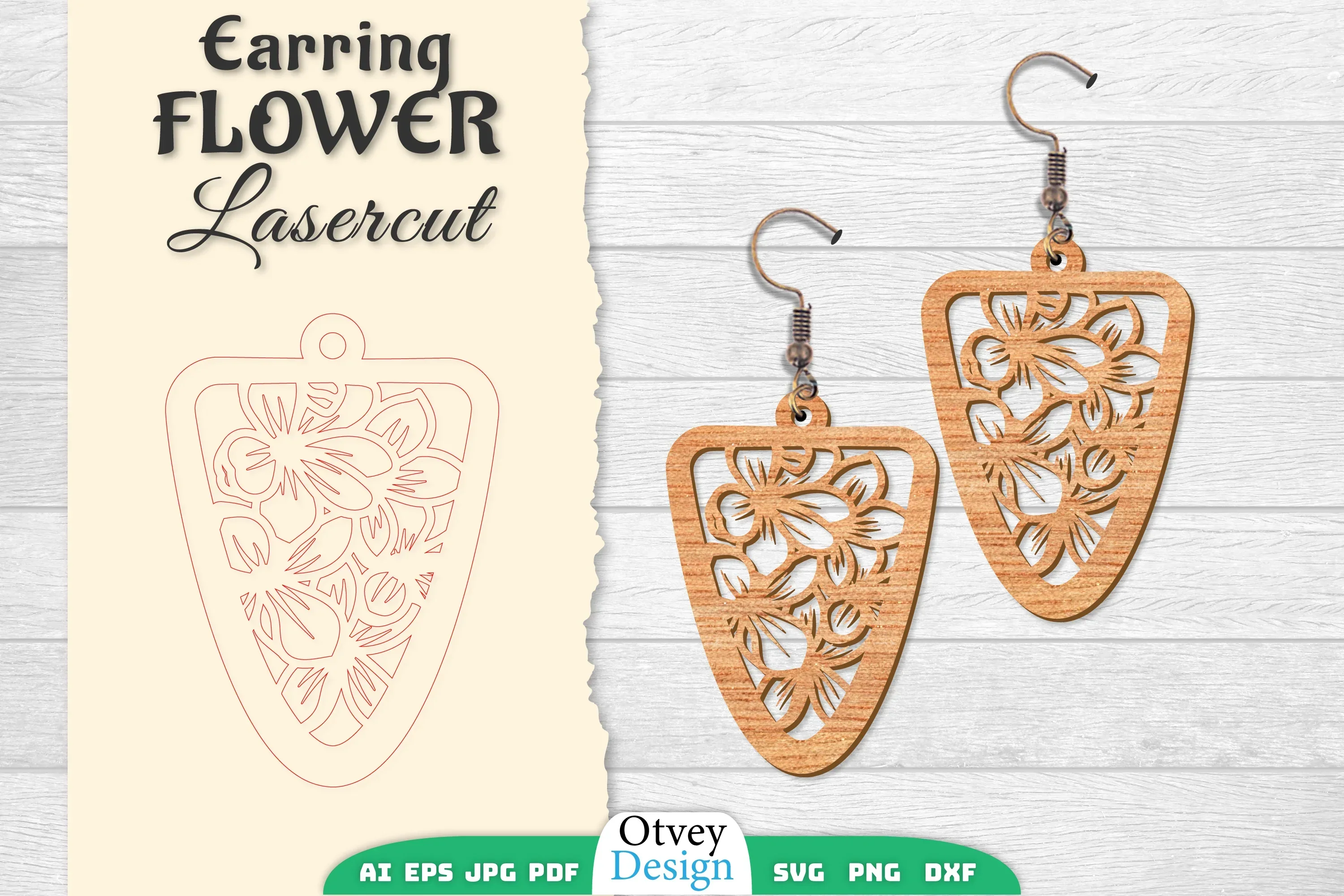 Earring Flower Lasercut SVG Bundle