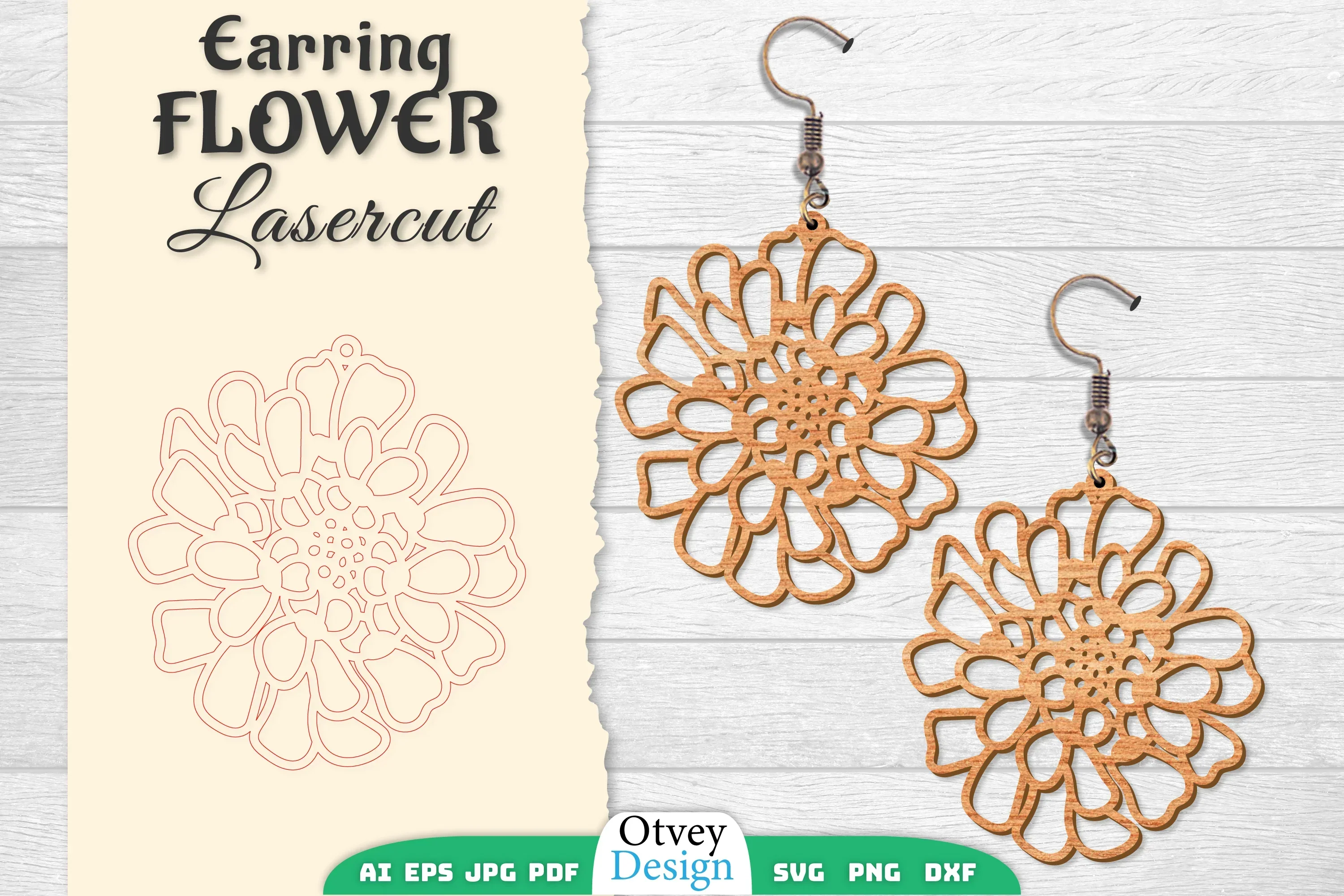 Earring Flower Lasercut SVG Bundle