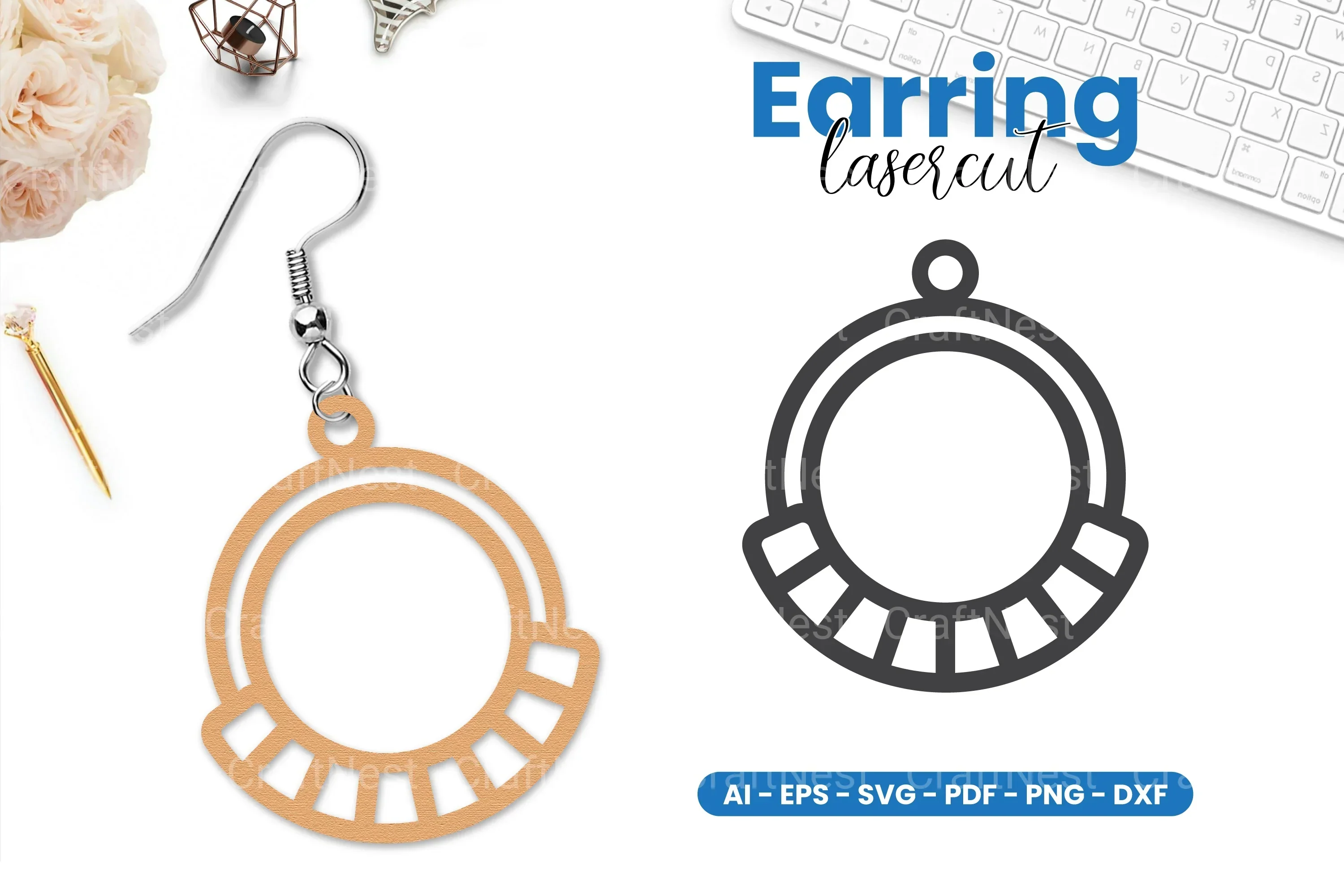 Earring Lasercut SVG Bundle - 26 Designs Clipart Bundle