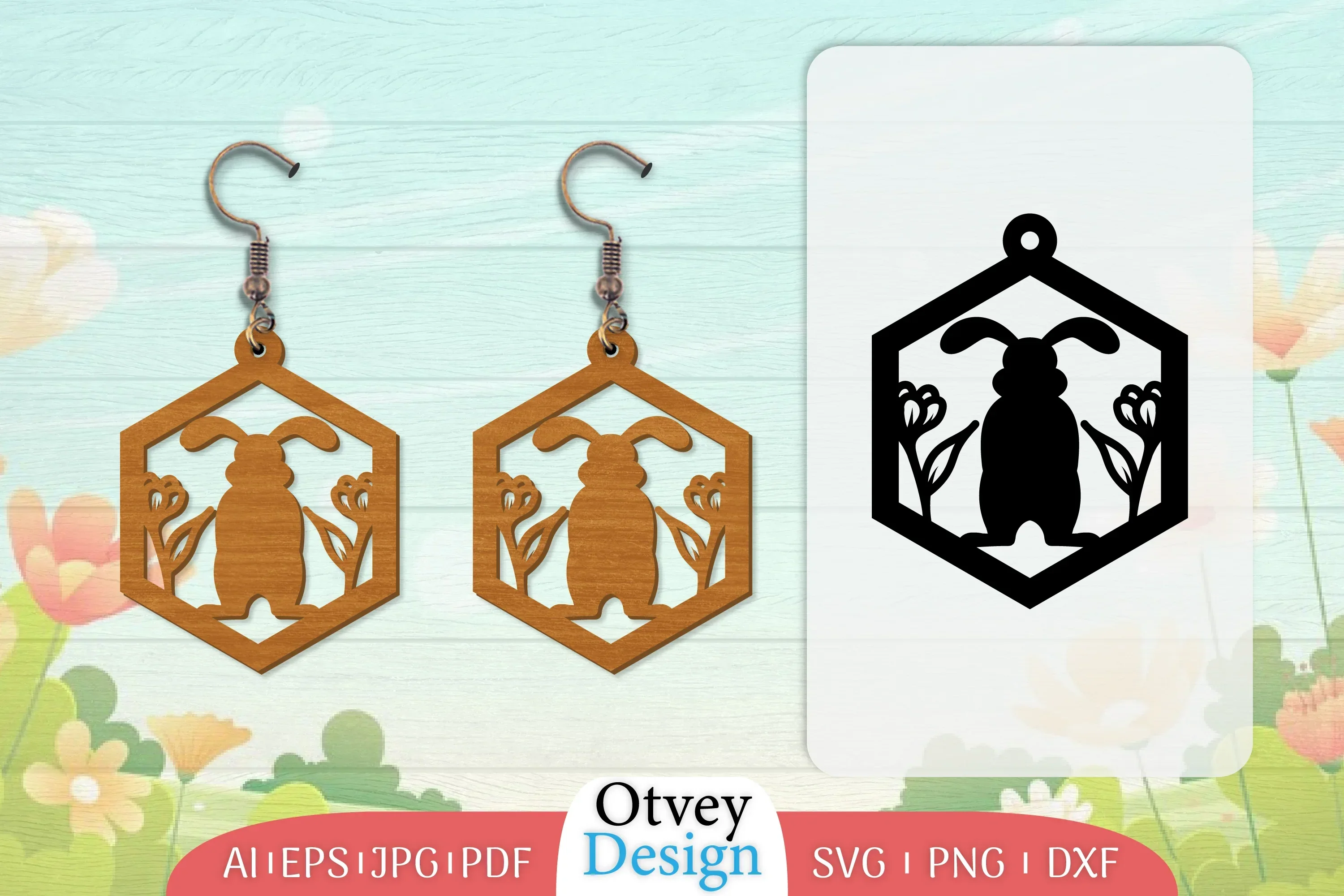 Earring Rabbit Lasercut SVG Bundle