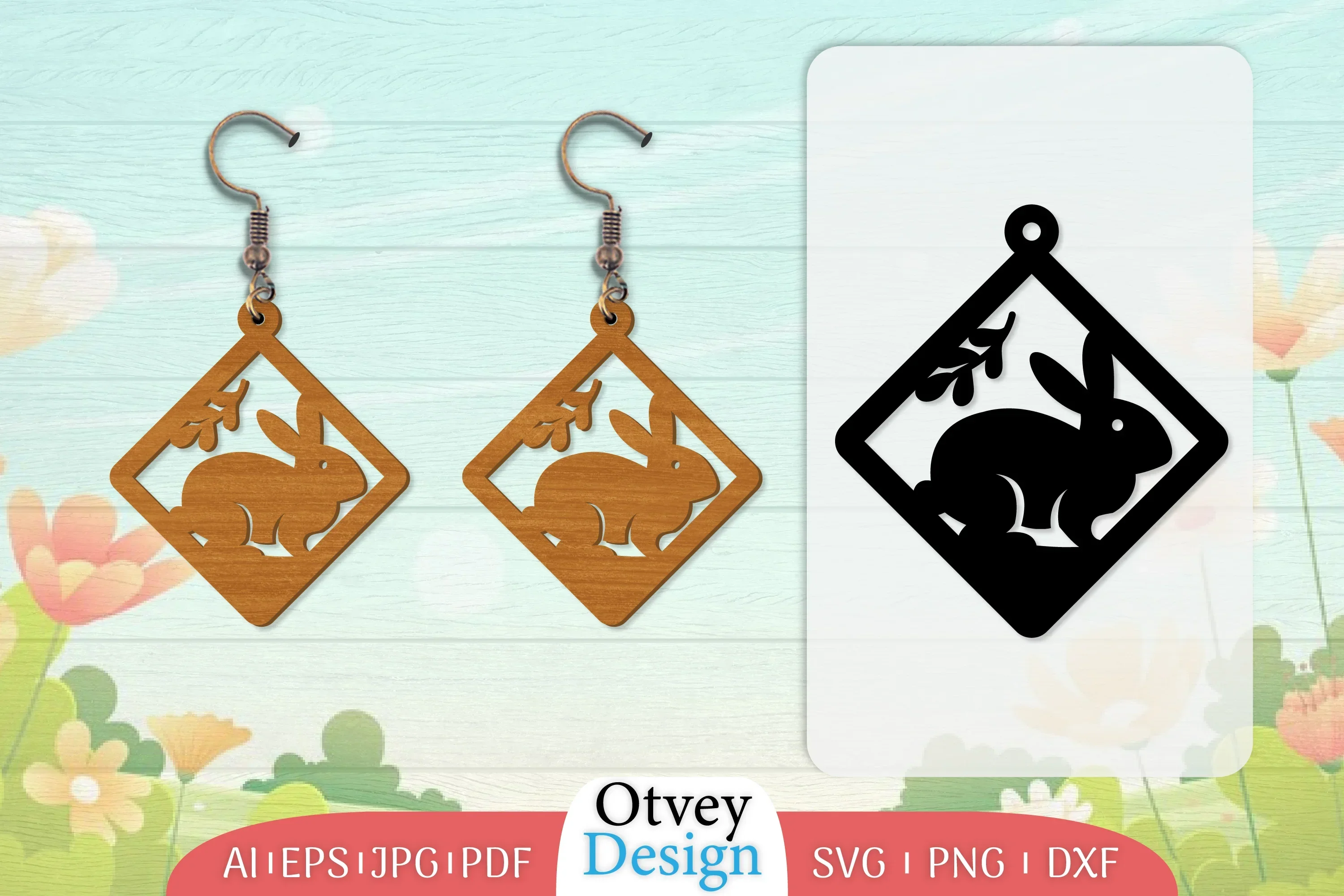 Earring Rabbit Lasercut SVG Bundle