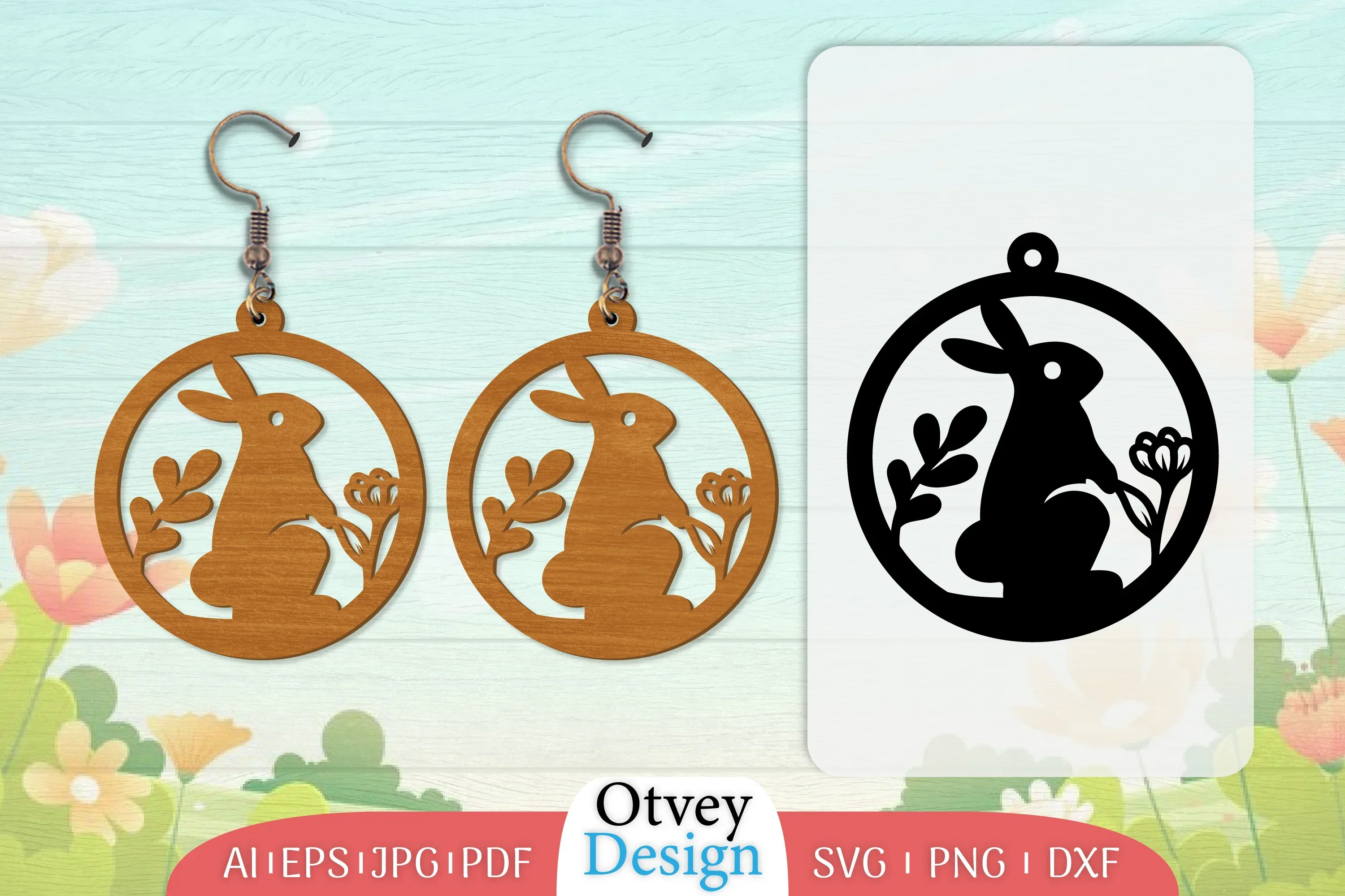 Earring Rabbit Lasercut SVG Bundle