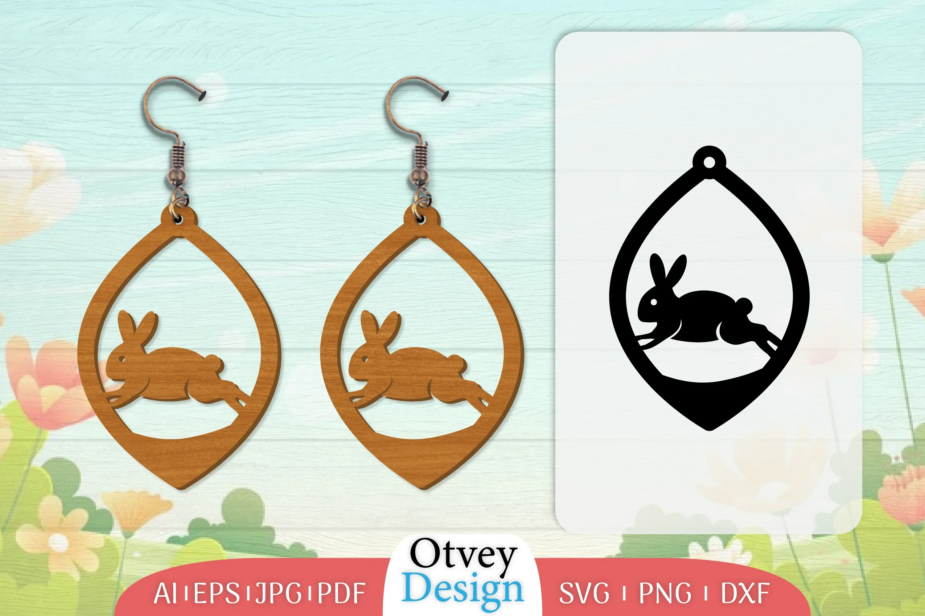 Earring Rabbit Lasercut SVG Bundle
