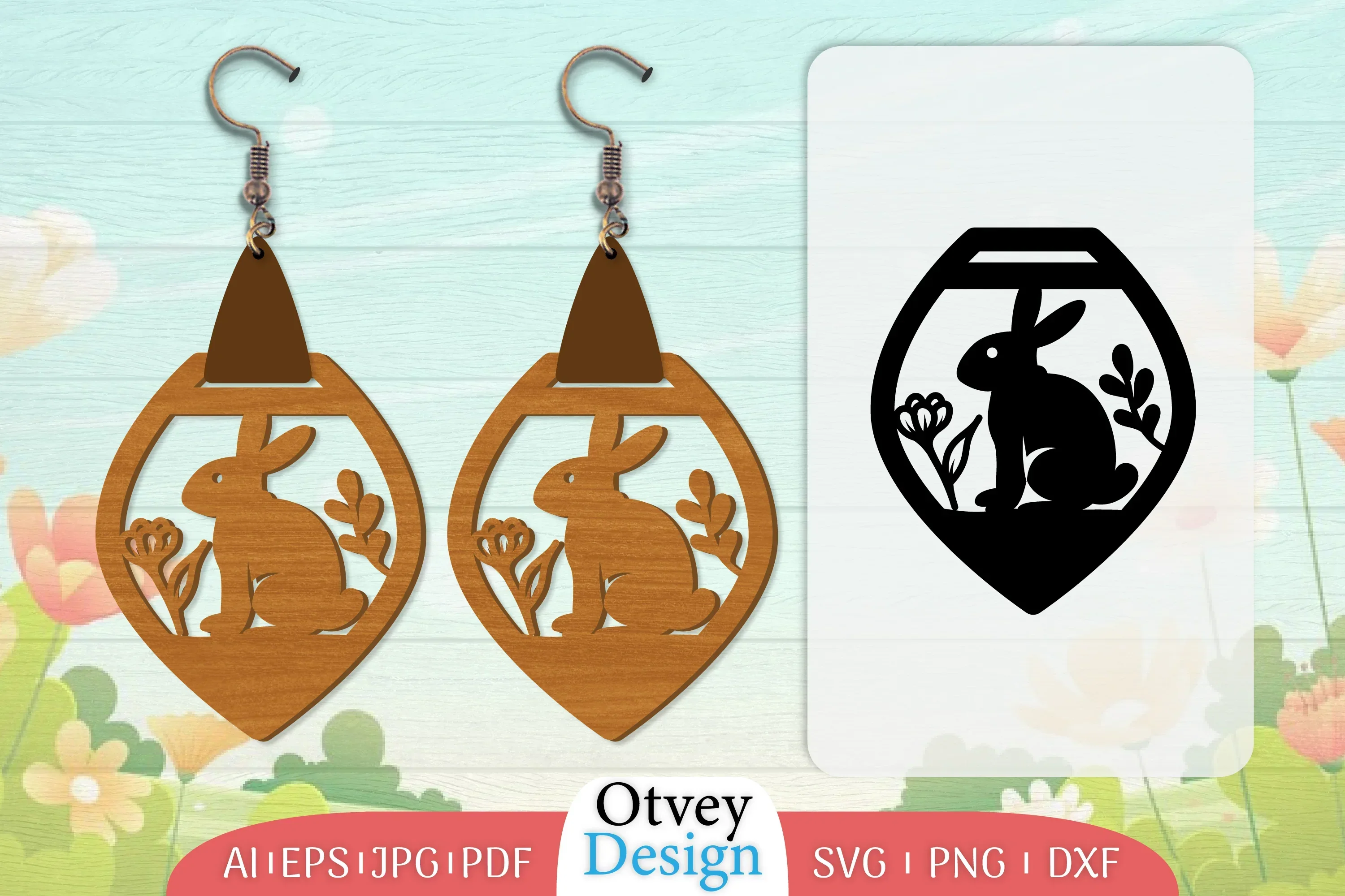 Earring Rabbit Lasercut SVG Bundle