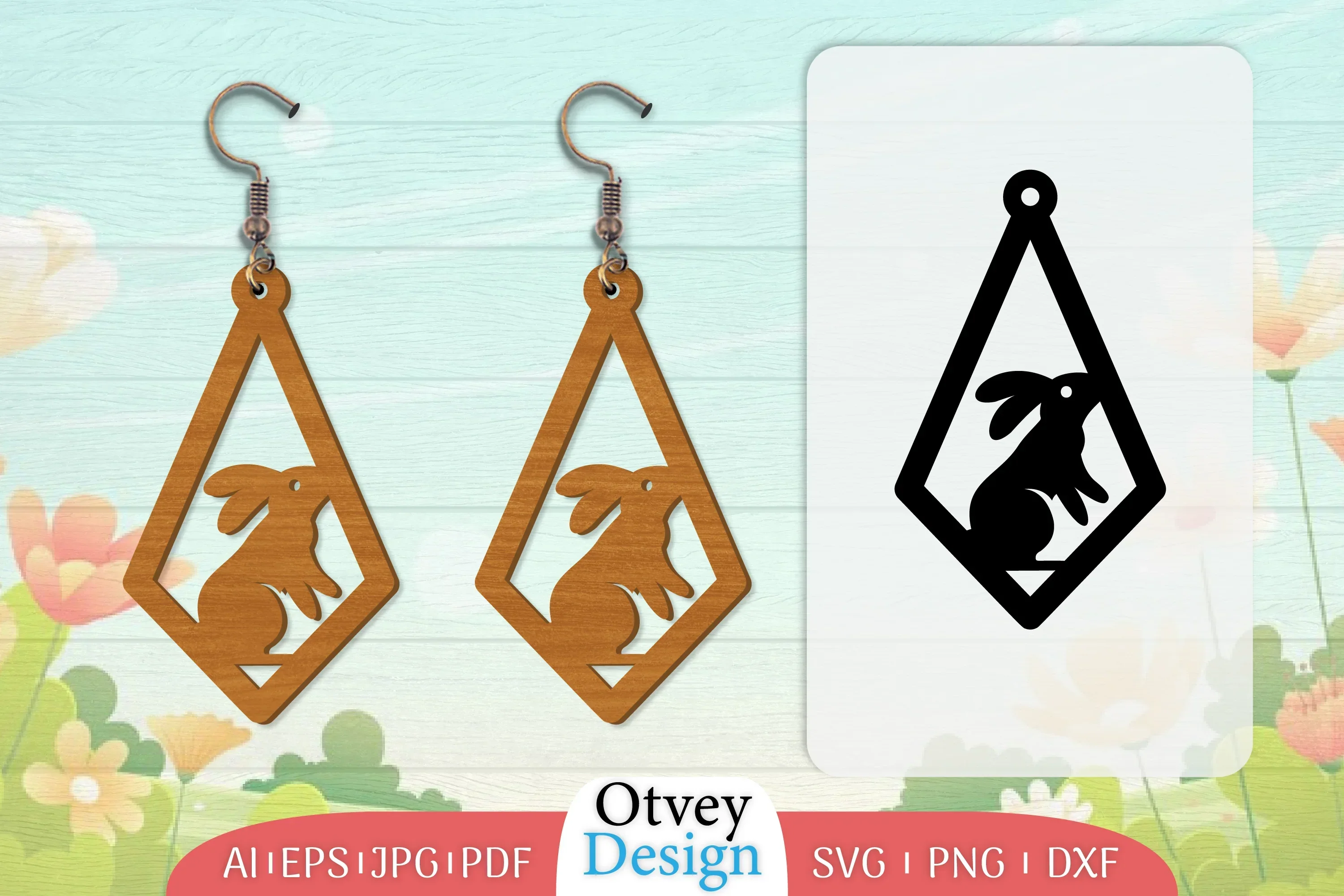 Earring Rabbit Lasercut SVG Bundle