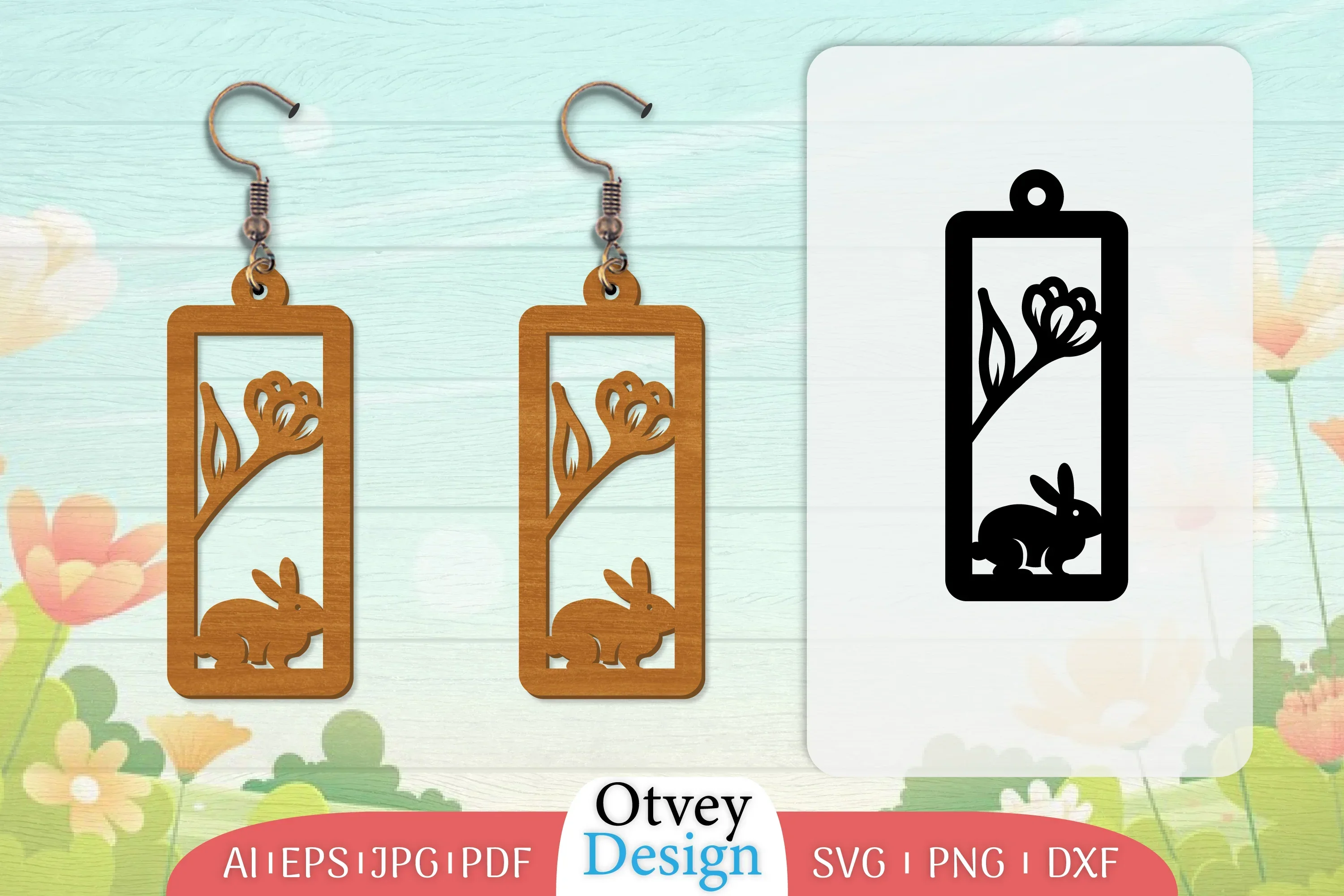 Earring Rabbit Lasercut SVG Bundle