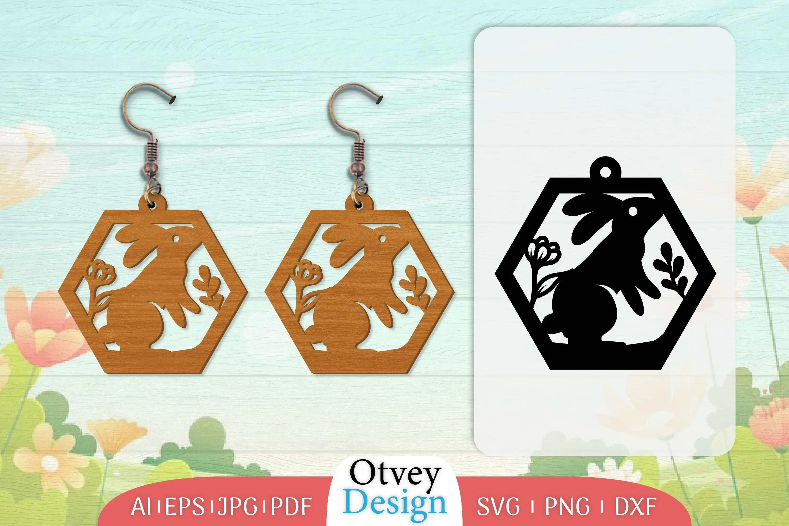 Earring Rabbit Lasercut SVG Bundle