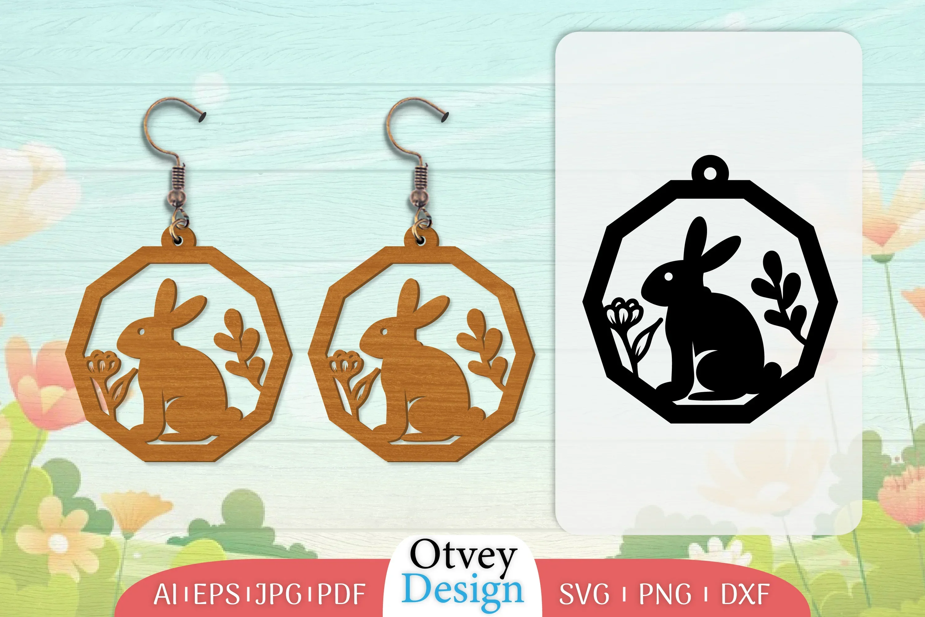 Earring Rabbit Lasercut SVG Bundle