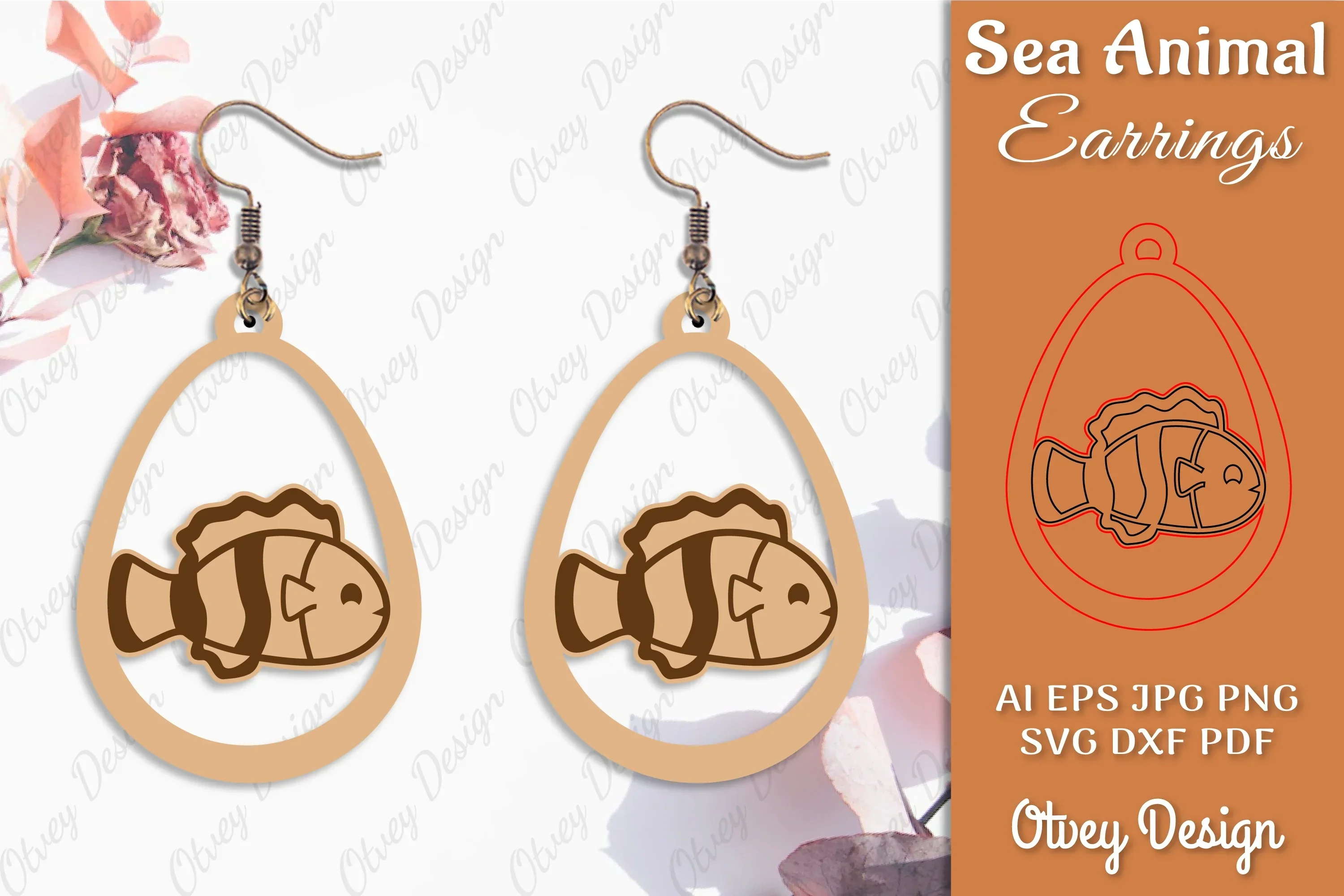 Earring Sea Animal Laser Cut SVG Bundle