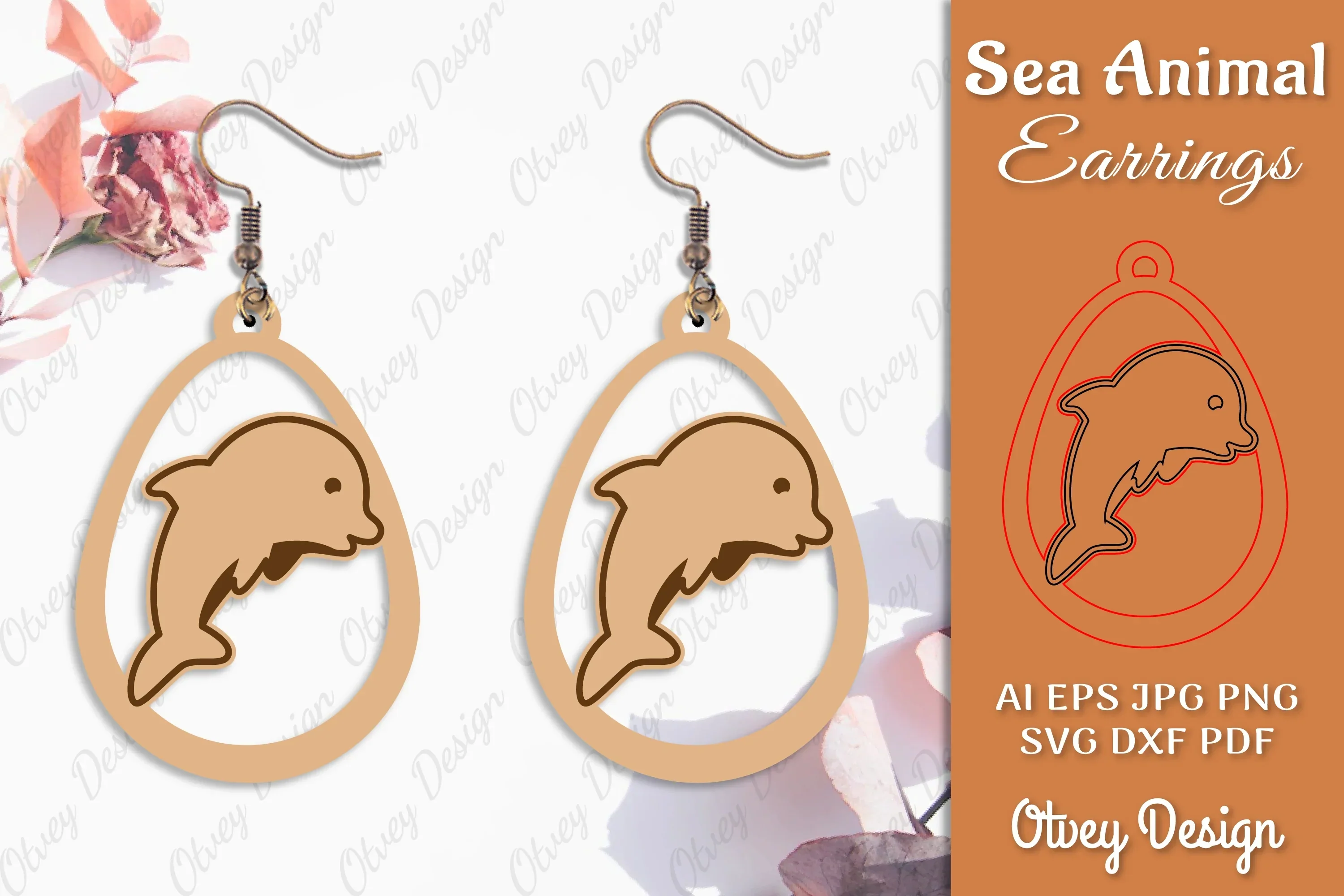 Earring Sea Animal Laser Cut SVG Bundle