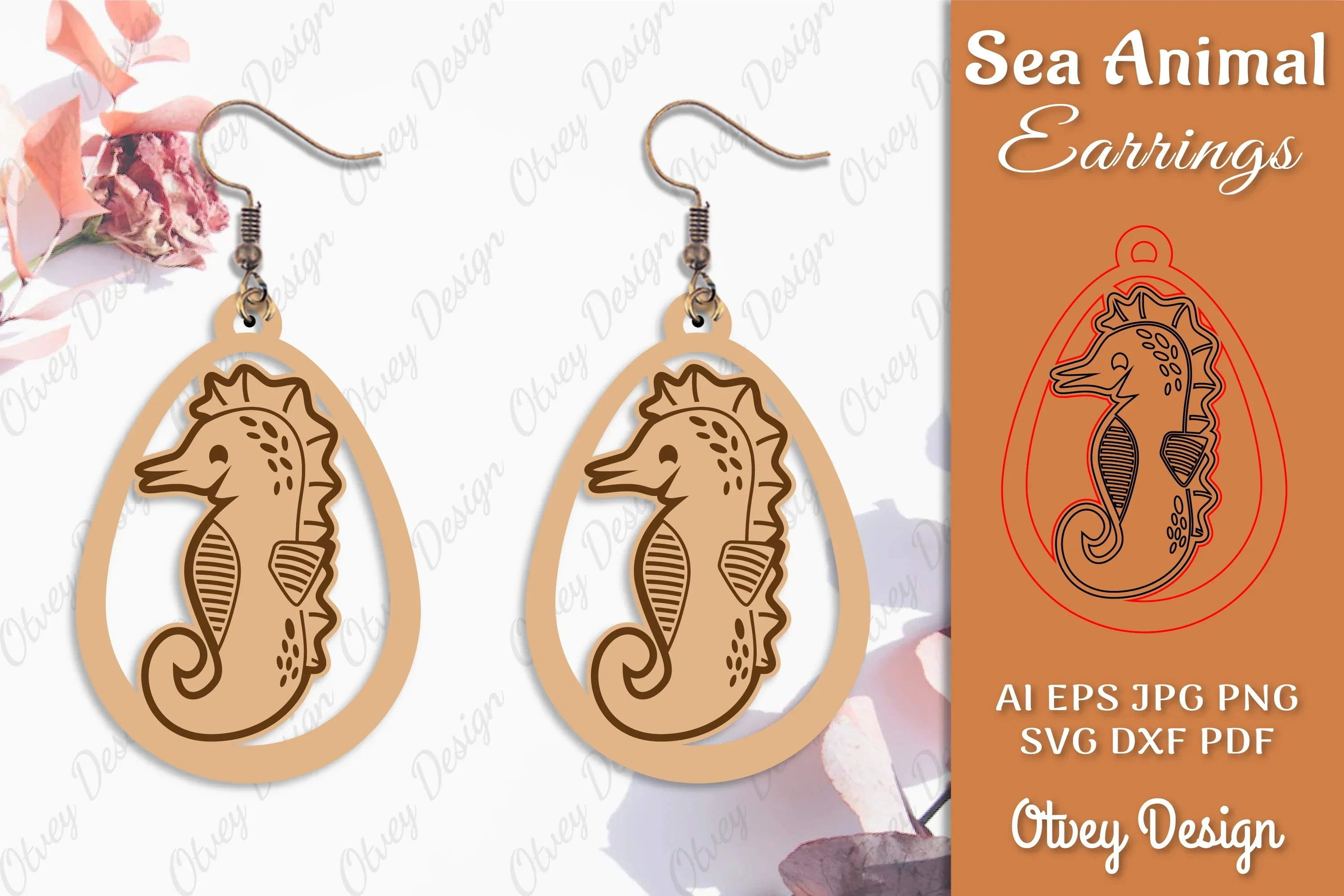 Earring Sea Animal Laser Cut SVG Bundle