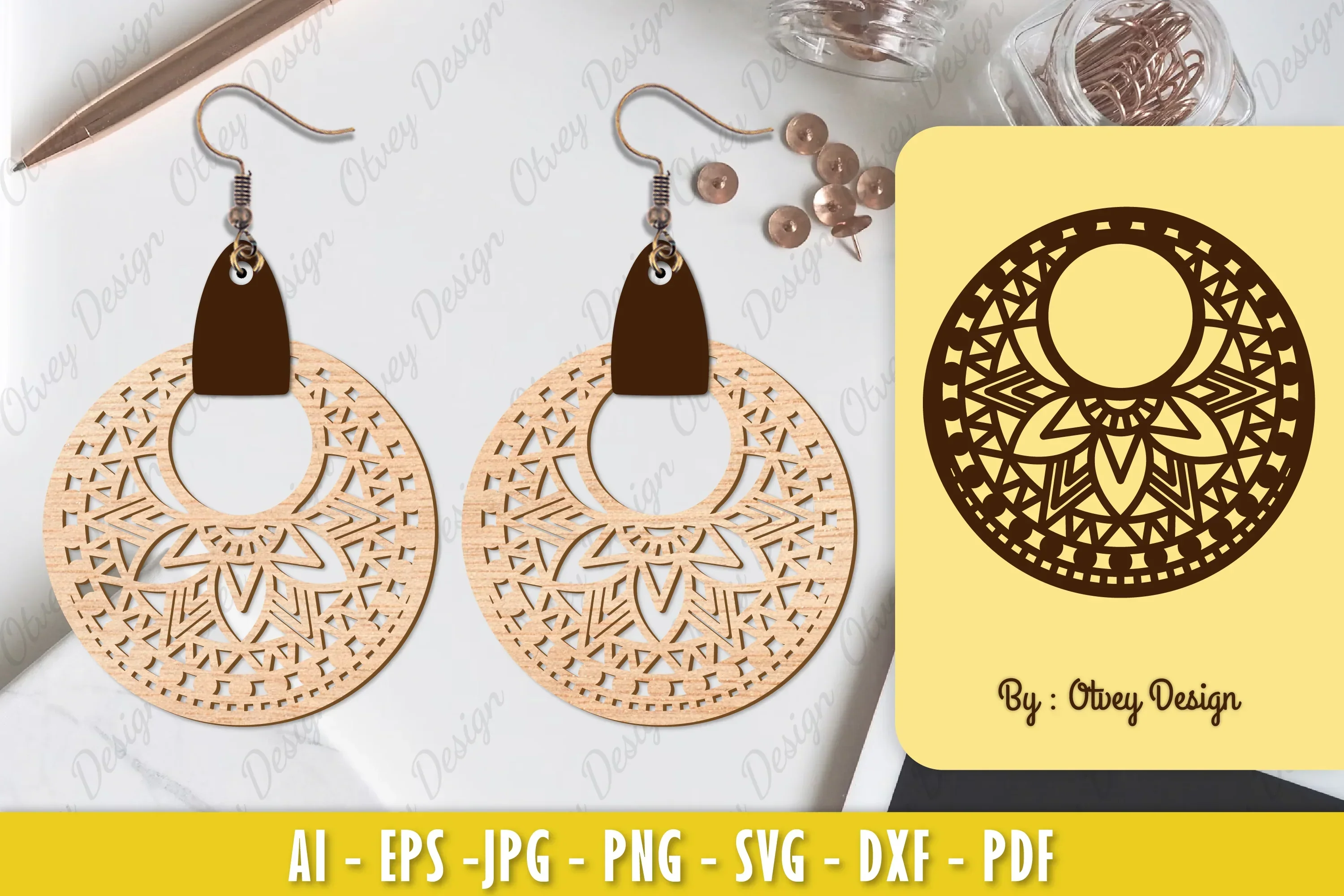Earrings Mandala SVG Bundle