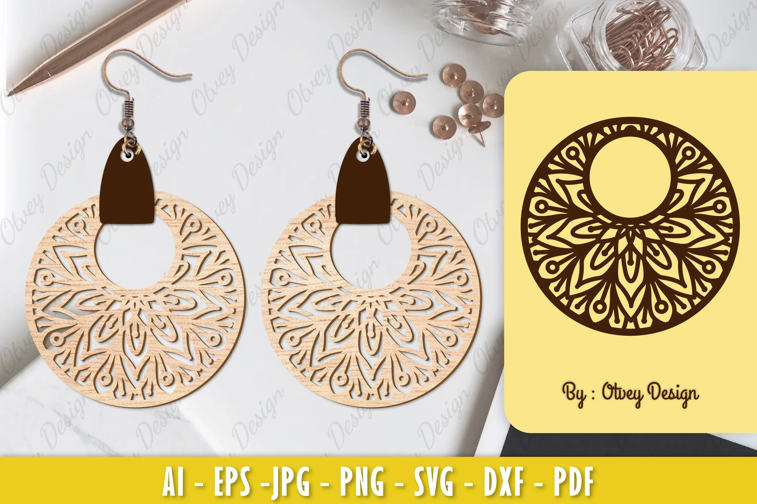 Earrings Mandala SVG Bundle