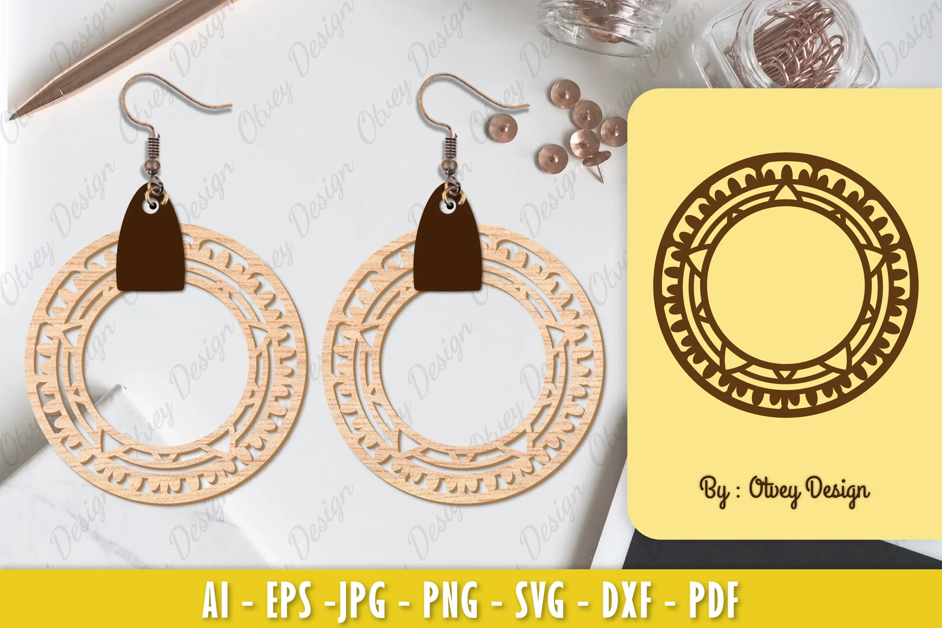 Earrings Mandala SVG Bundle