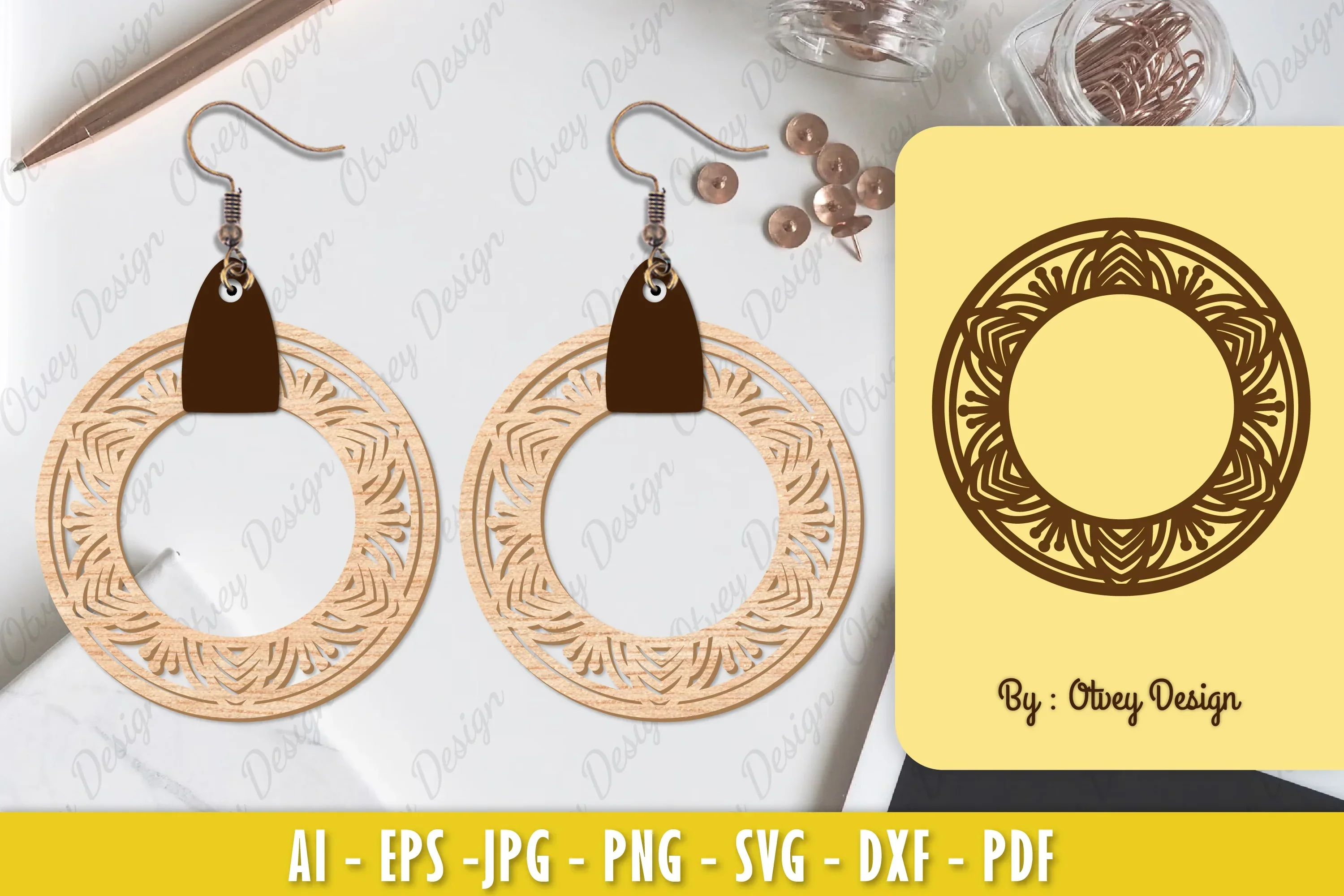 Earrings Mandala SVG Bundle