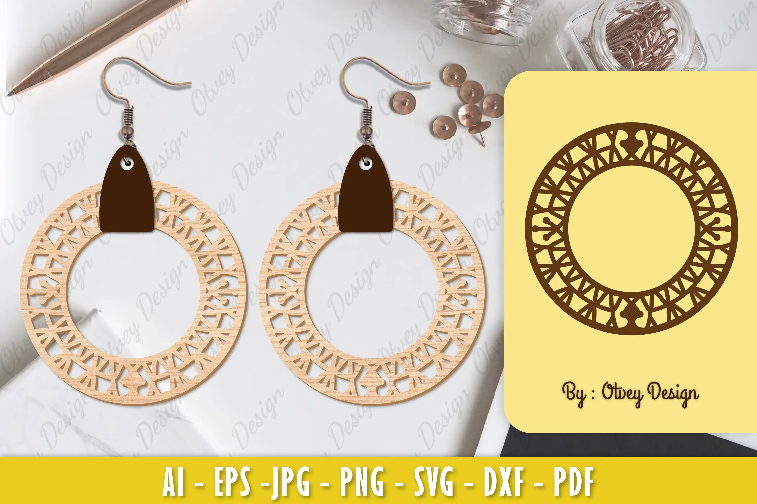 Earrings Mandala SVG Bundle
