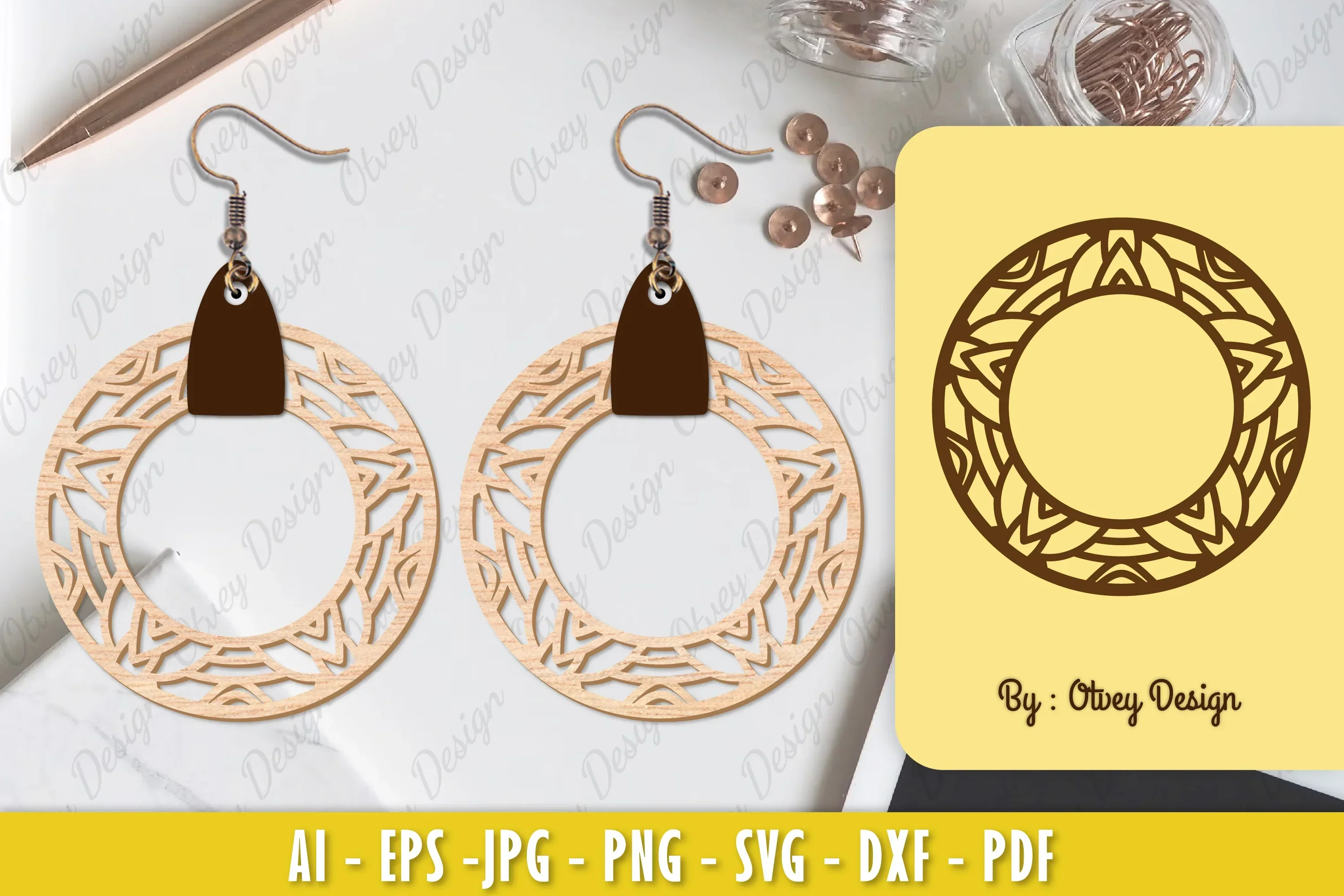 Earrings Mandala SVG Bundle