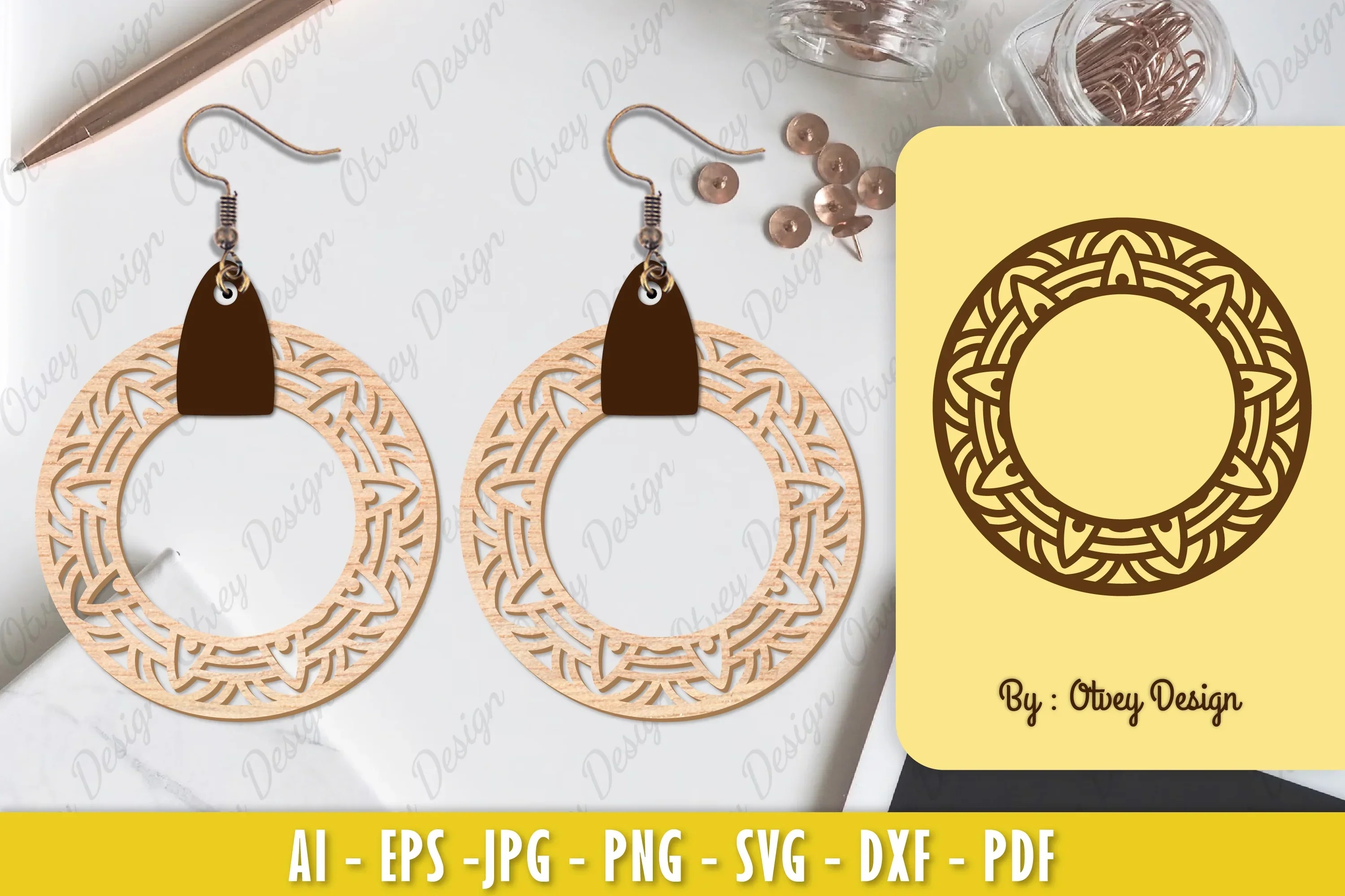 Earrings Mandala SVG Bundle