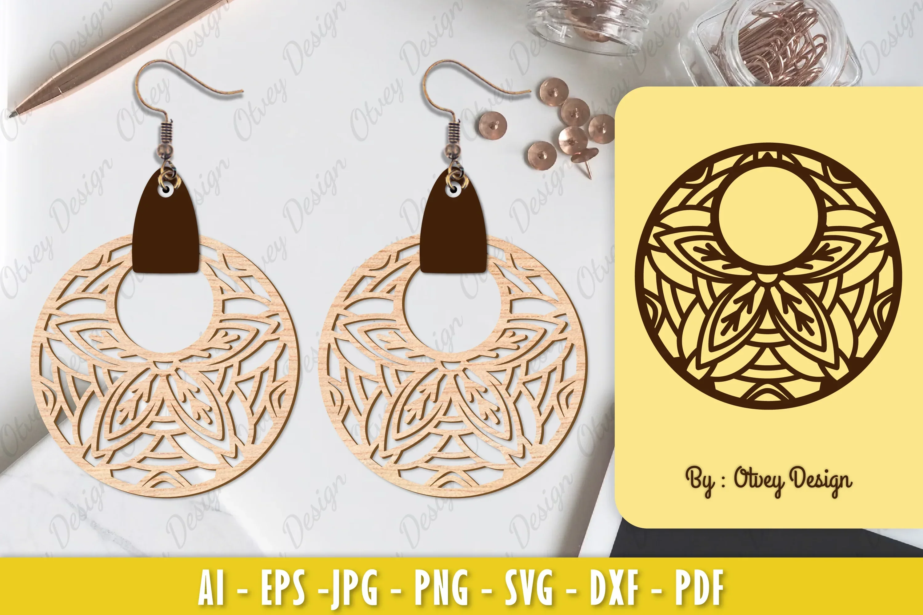 Earrings Mandala SVG Bundle