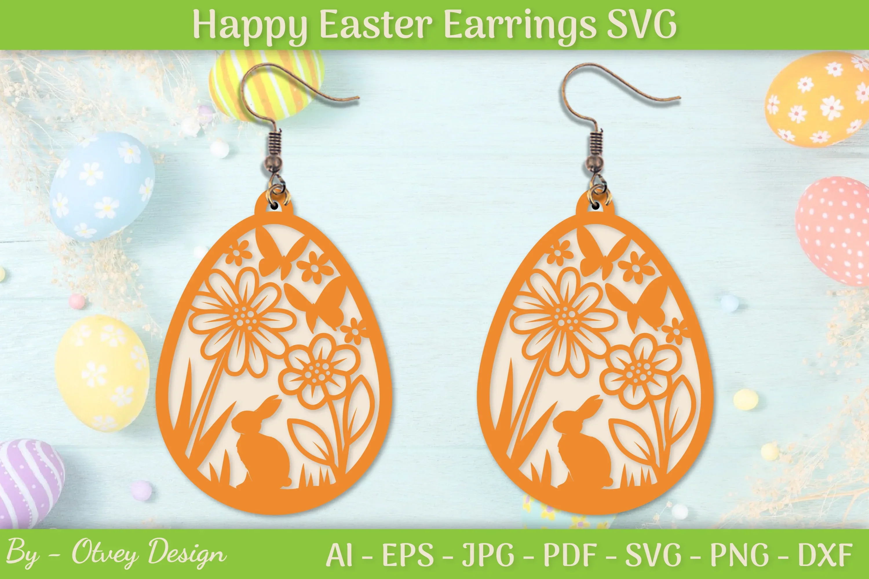 Easter Bunny Earring SVG Layered Bundle