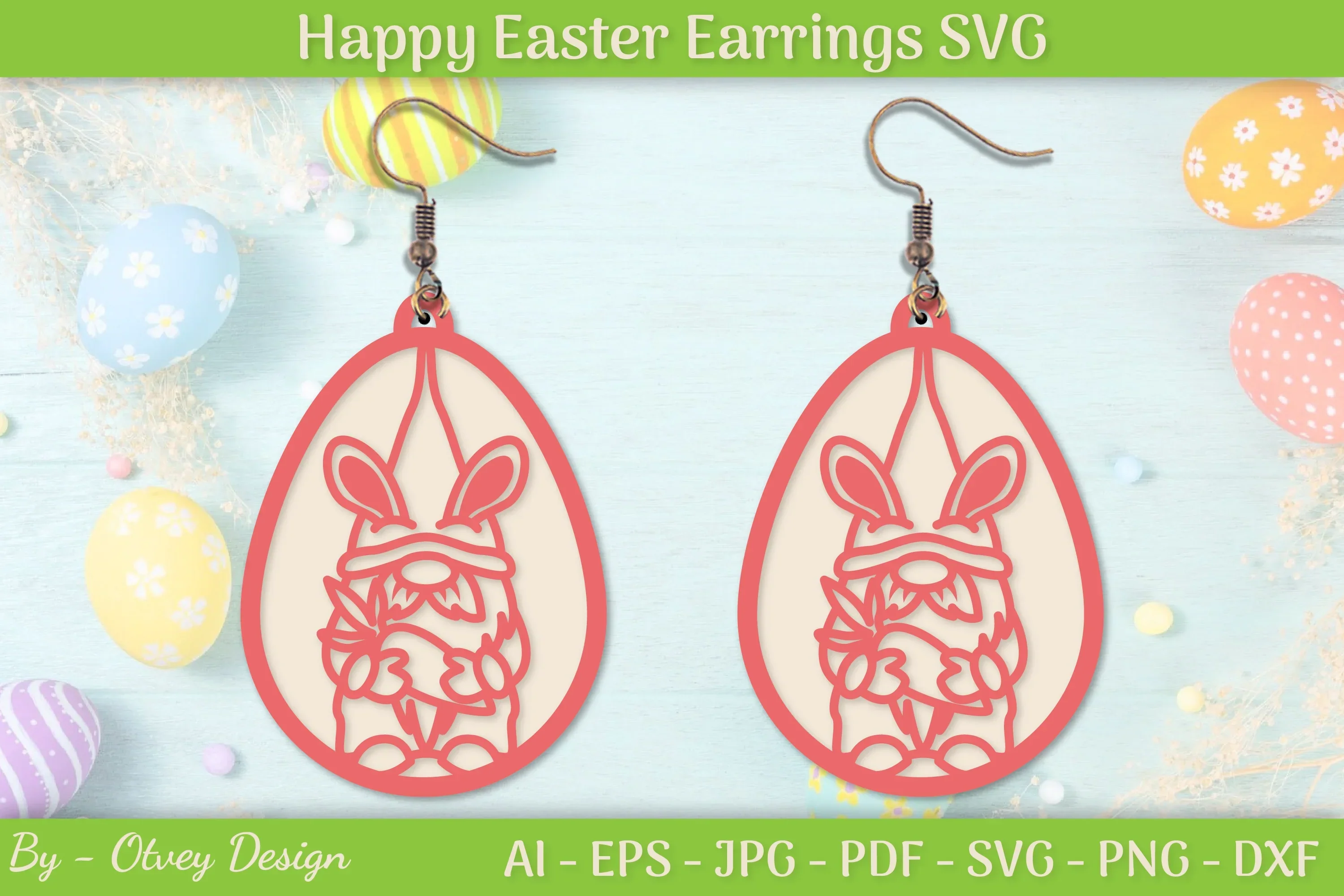 Easter Bunny Earring SVG Layered Bundle