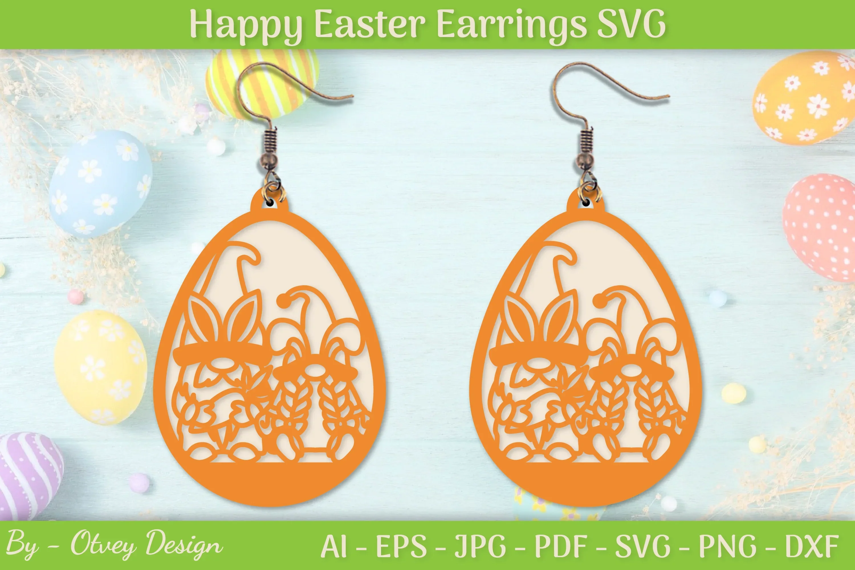 Easter Bunny Earring SVG Layered Bundle