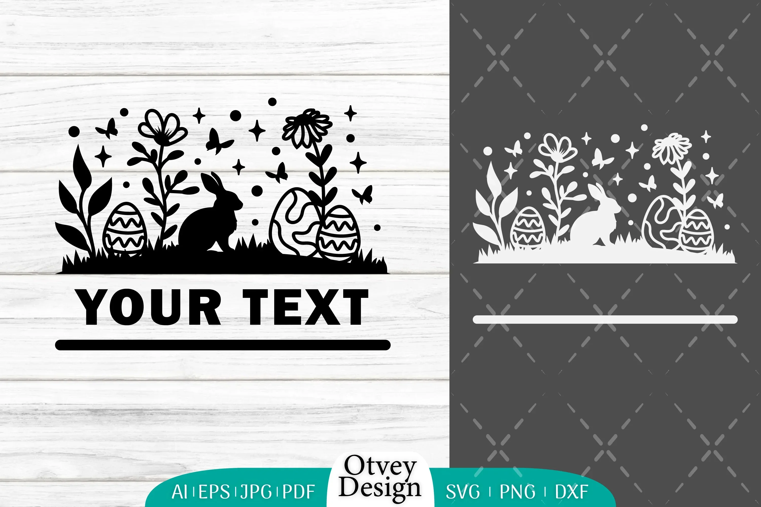 Easter Bunny Garden Scene SVG Bundle
