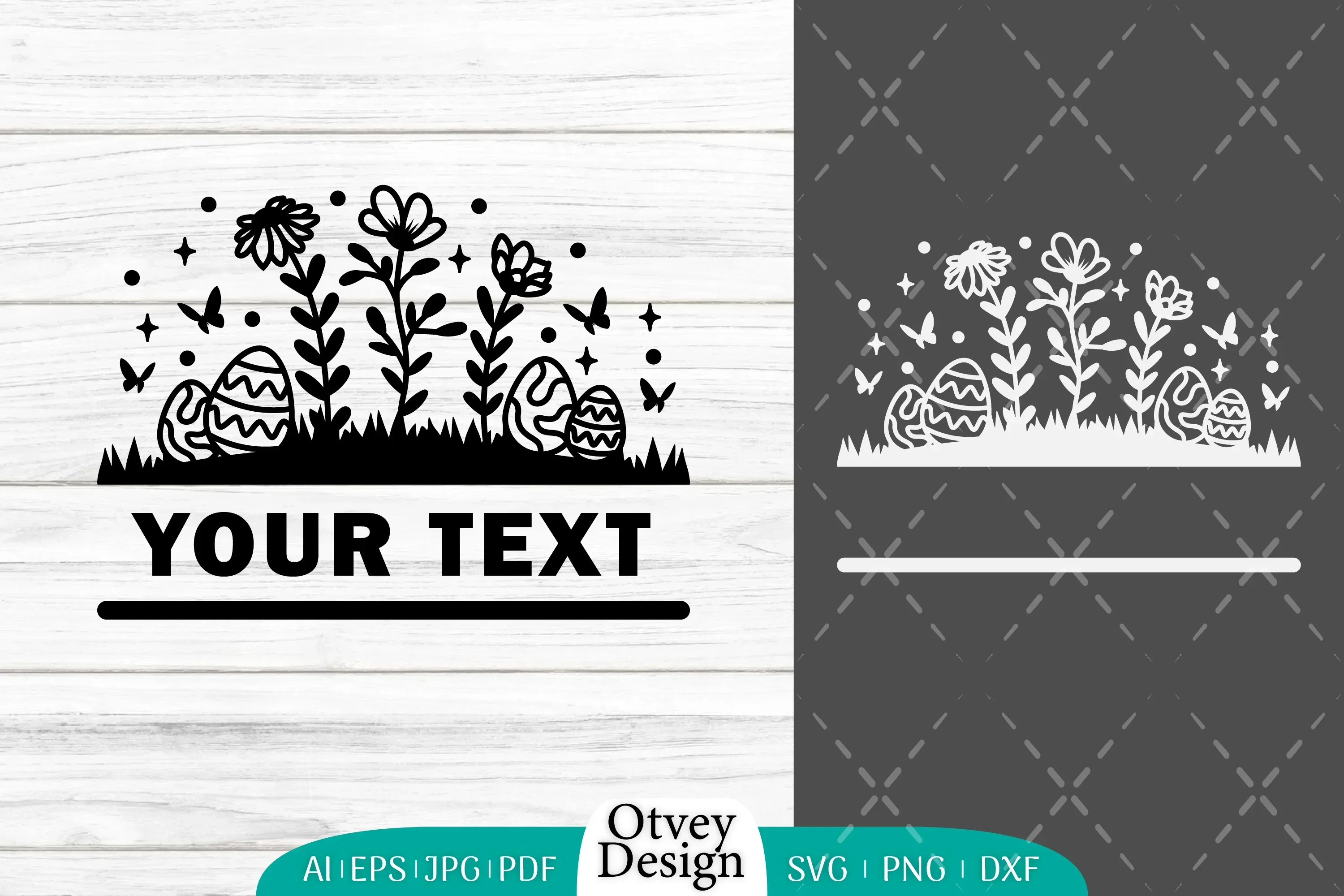 Easter Bunny Garden Scene SVG Bundle