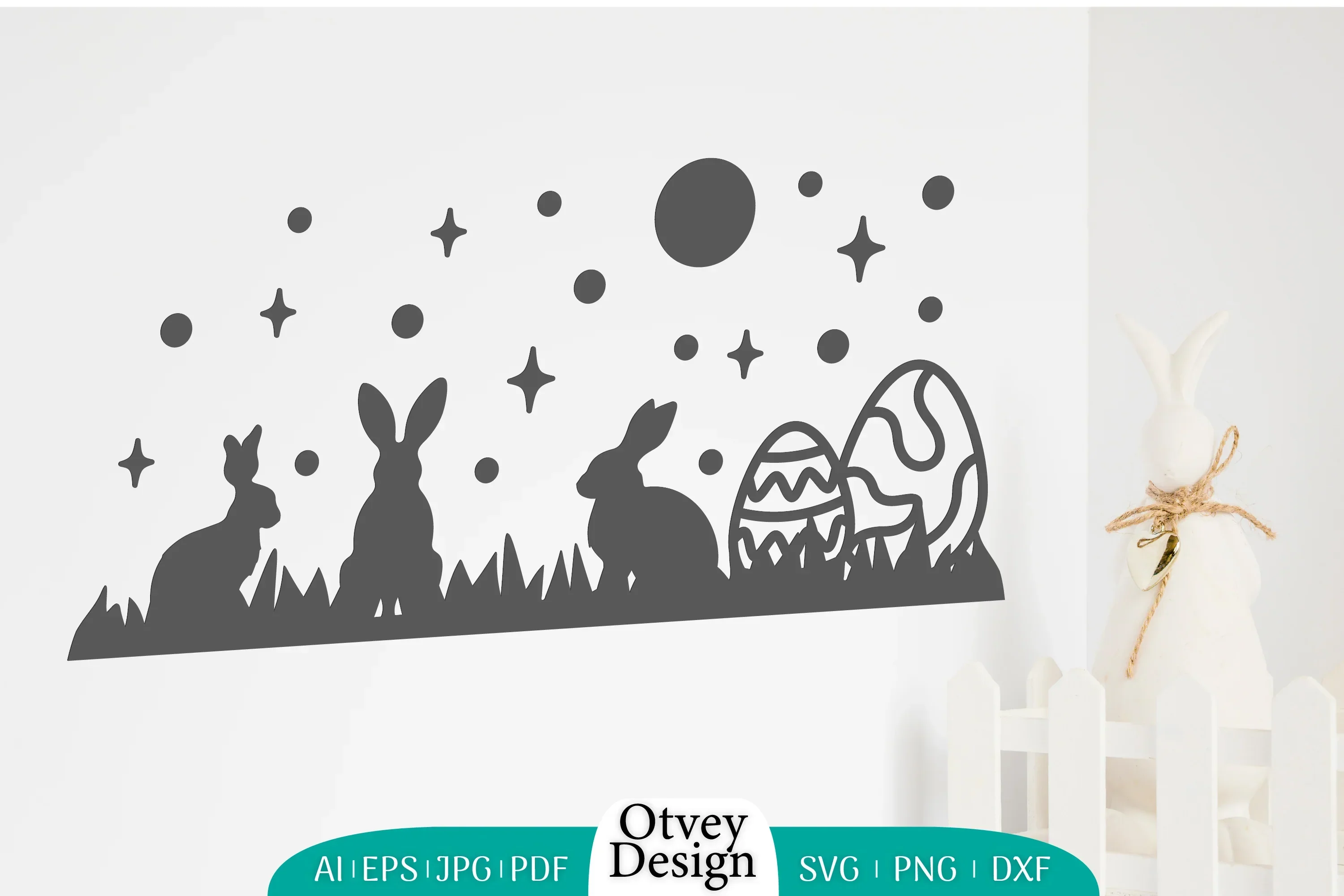 Easter Bunny Garden Scene SVG Bundle - Image 2
