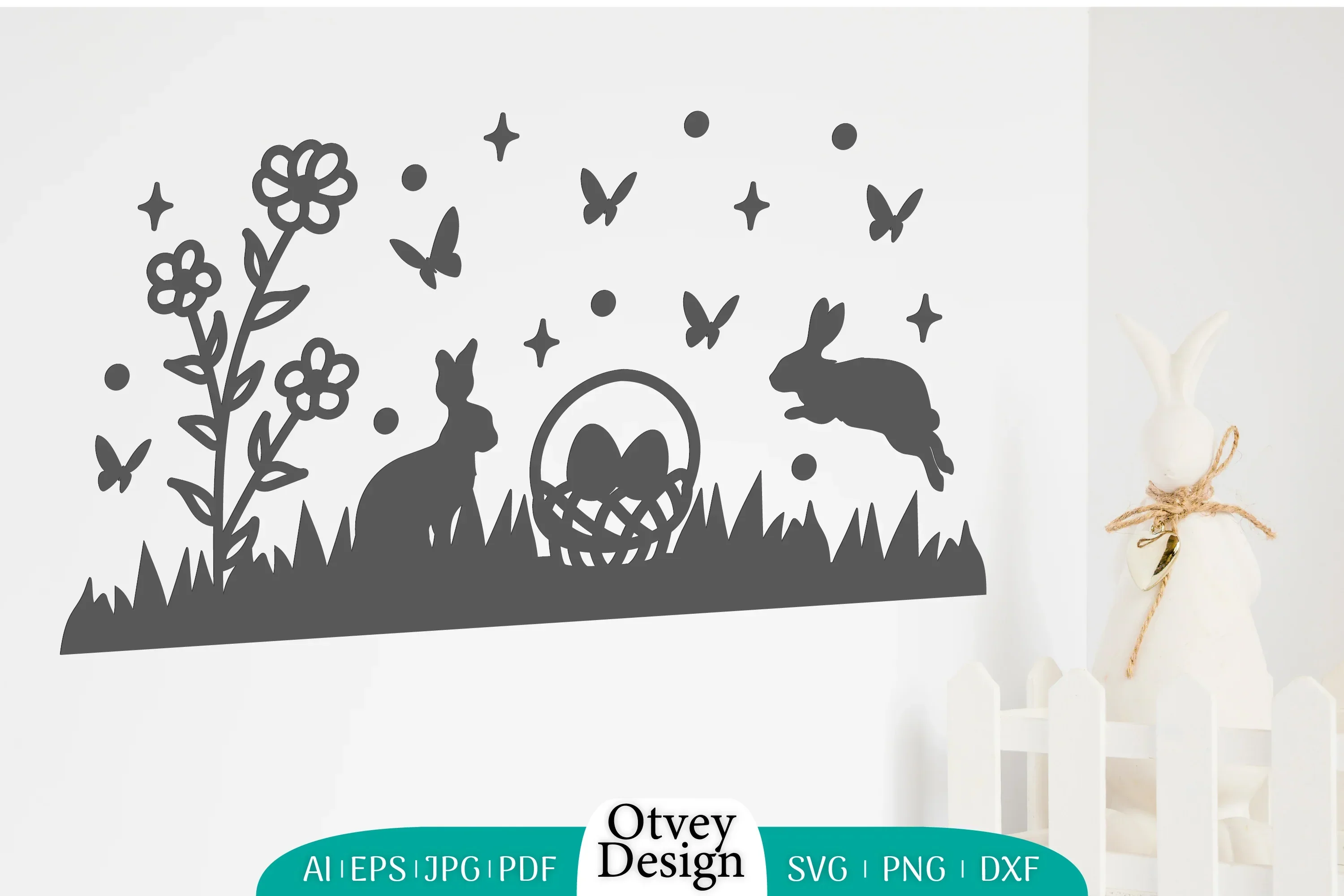 Easter Bunny Garden Scene SVG Bundle - Image 2