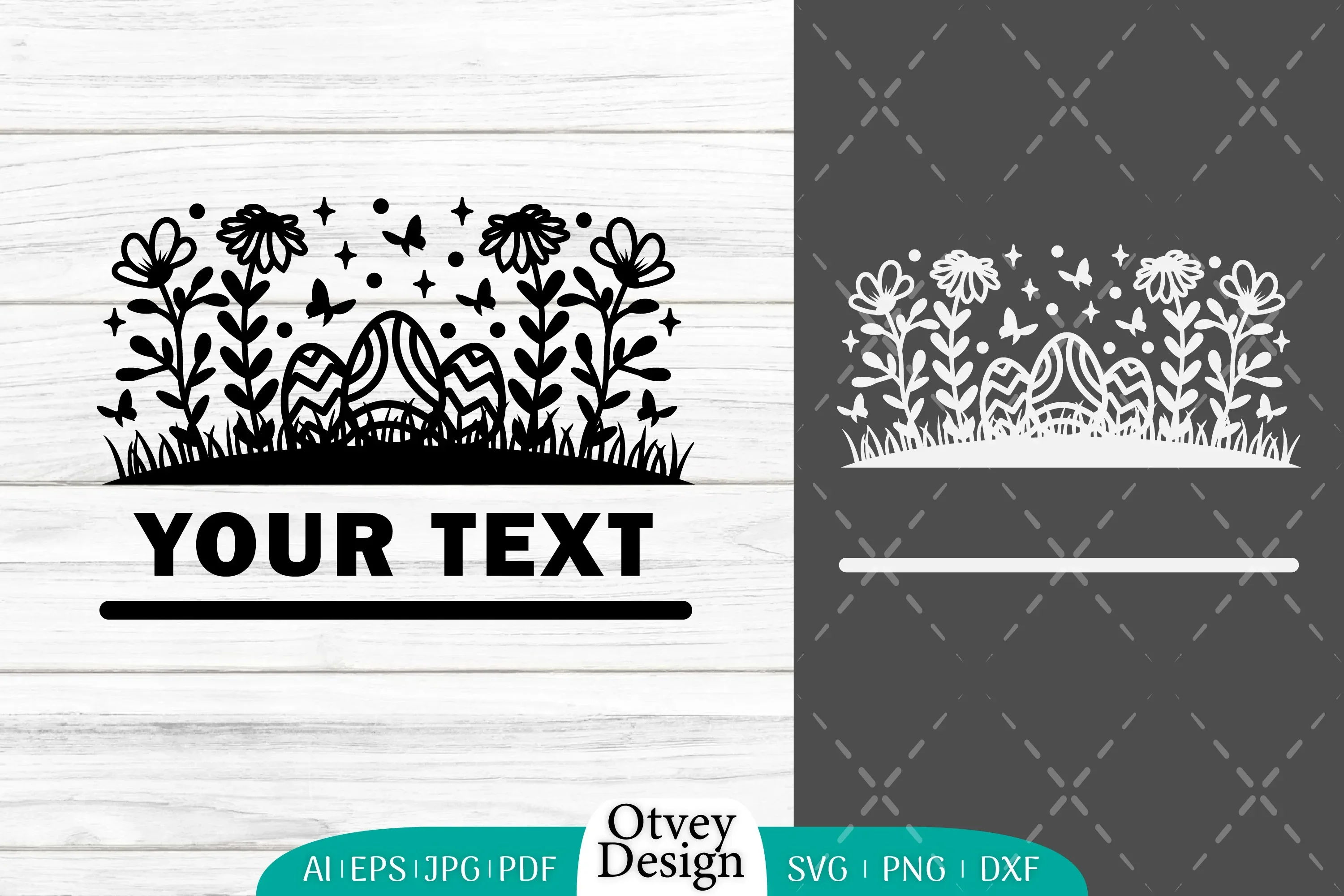 Easter Bunny Garden Scene SVG Bundle