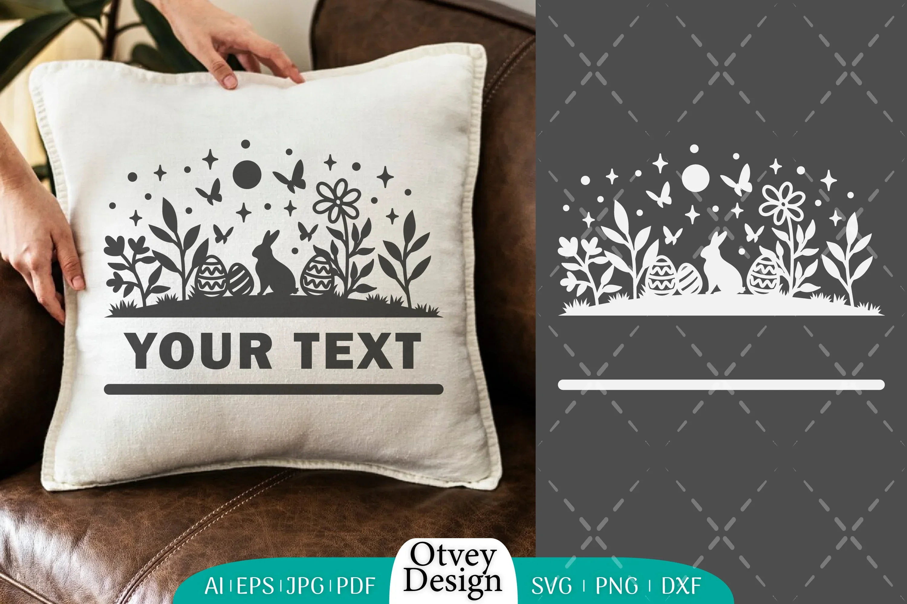 Easter Bunny Scene in Garden SVG Bundle - Image 2