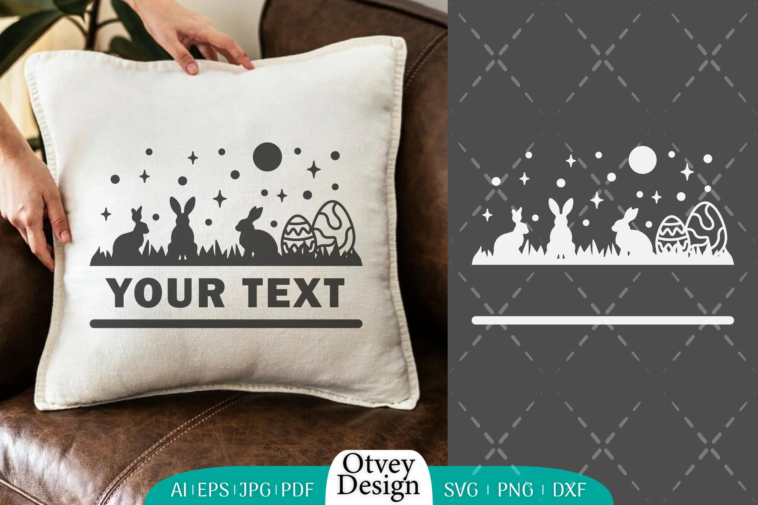 Easter Bunny Scene in Garden SVG Bundle - Image 2