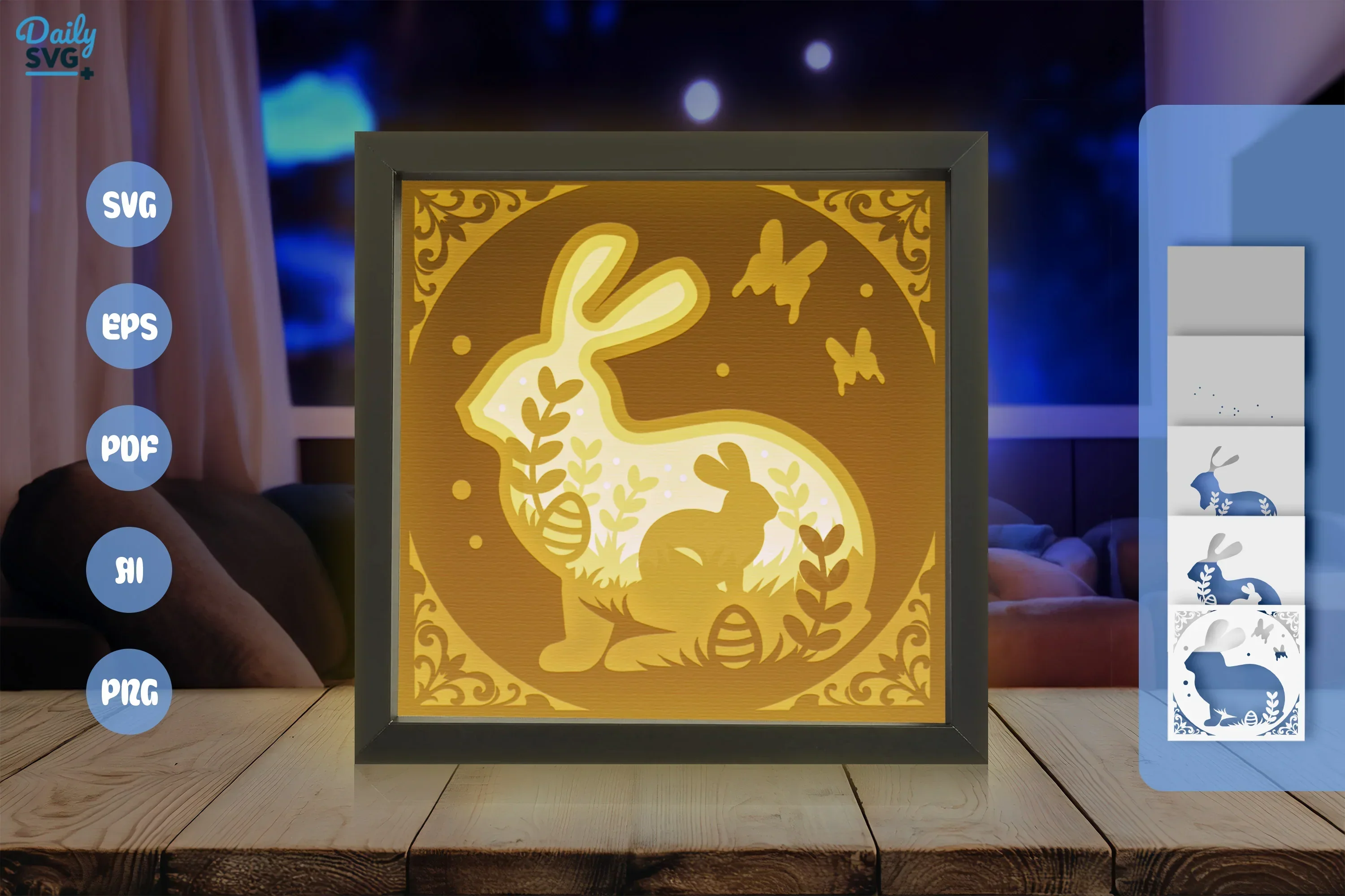 Easter Bunny White Papercut SVG Bundle - Image 3