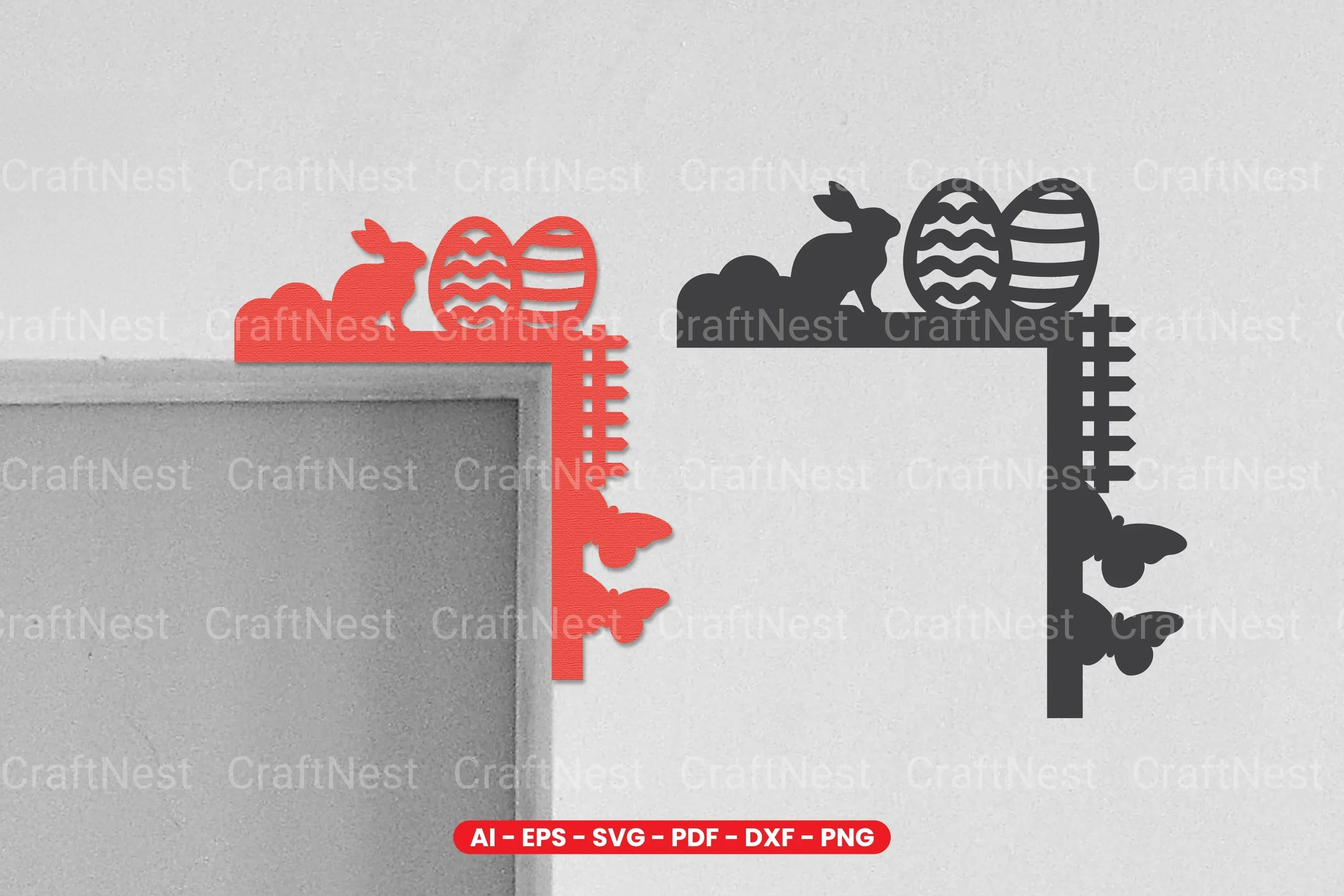 Easter Door Corner Lasercut SVG Bundle