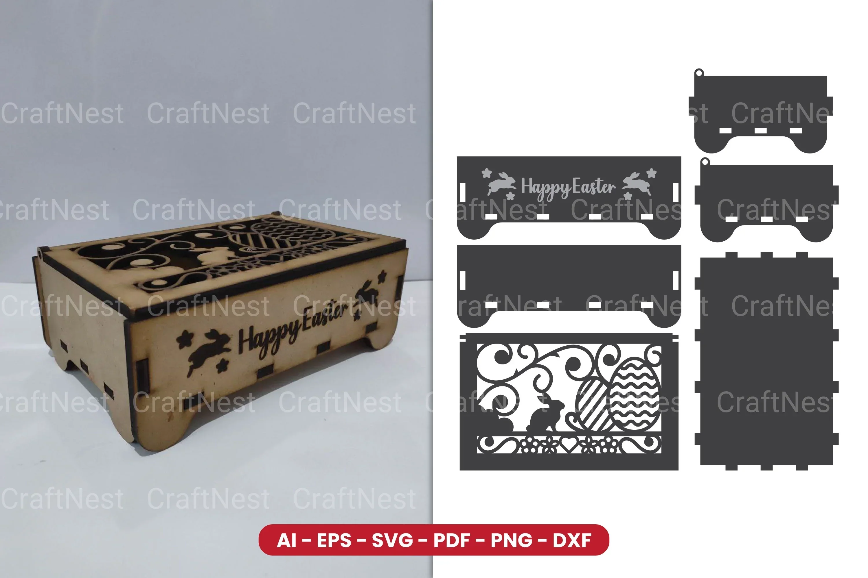 Easter Egg Box Lasercut SVG Bundle - Image 2