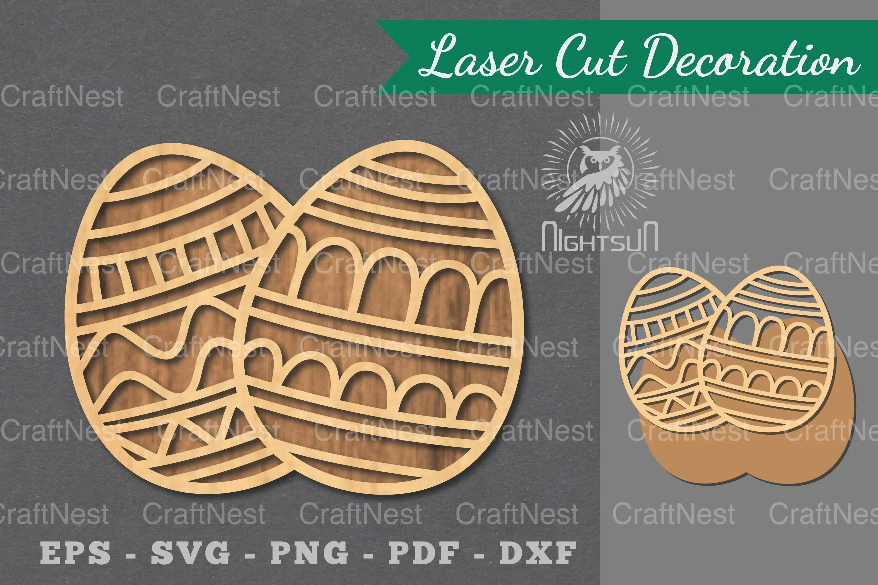 Easter Egg Laser Cut Decoration Clipart Bundle