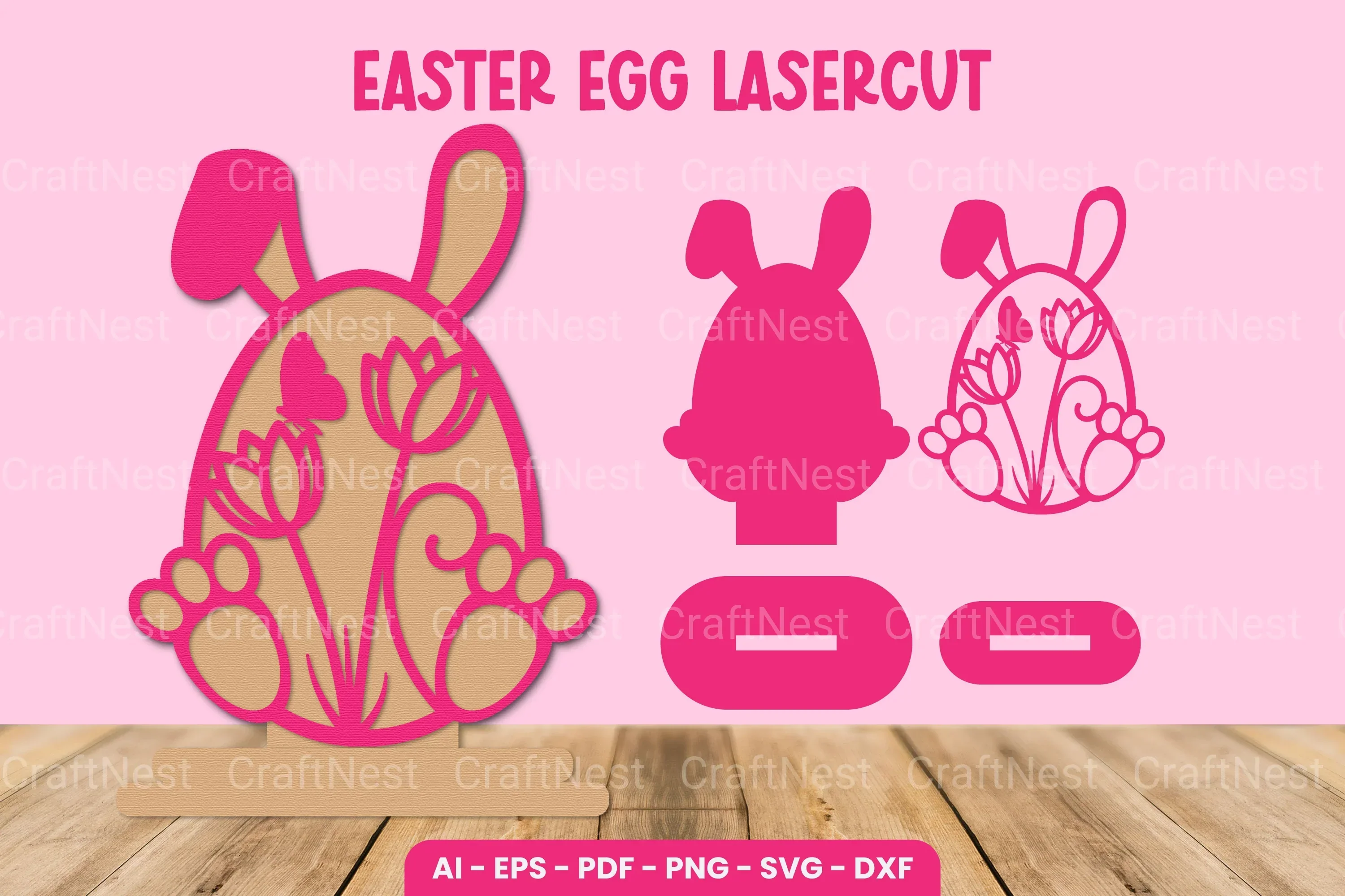 Easter Egg Laser Cut SVG Bundle Clipart
