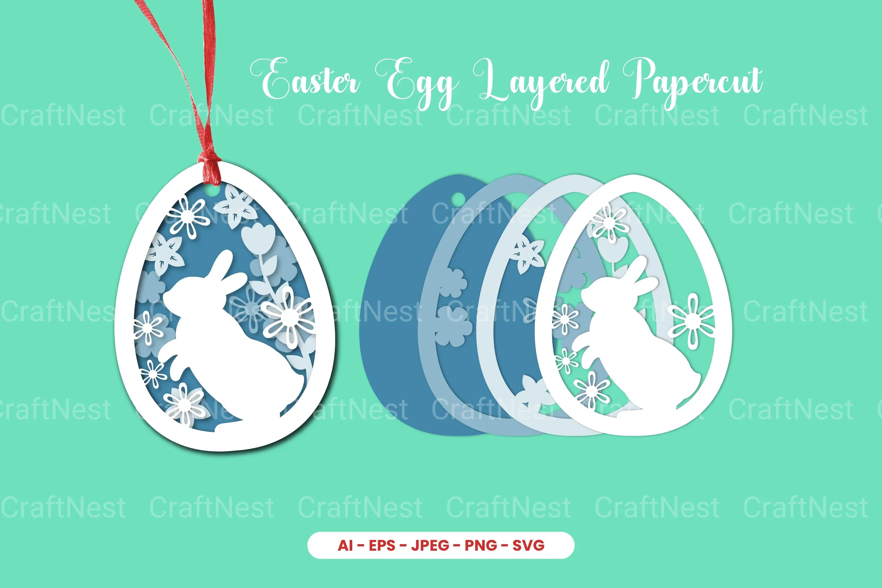 Easter Egg Layered Papercut SVG Bundle