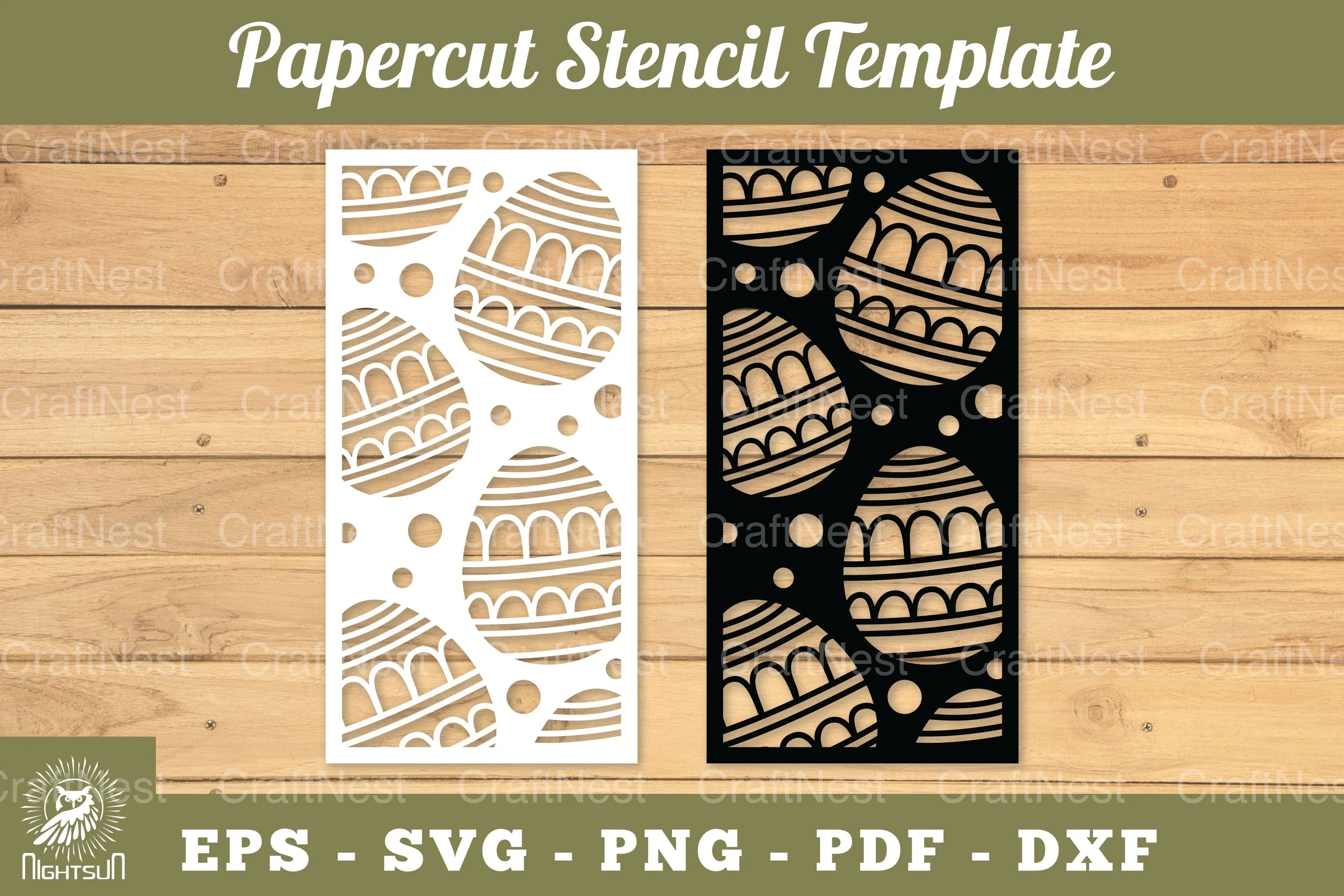 Easter Egg Papercut Stencil Template Bundle