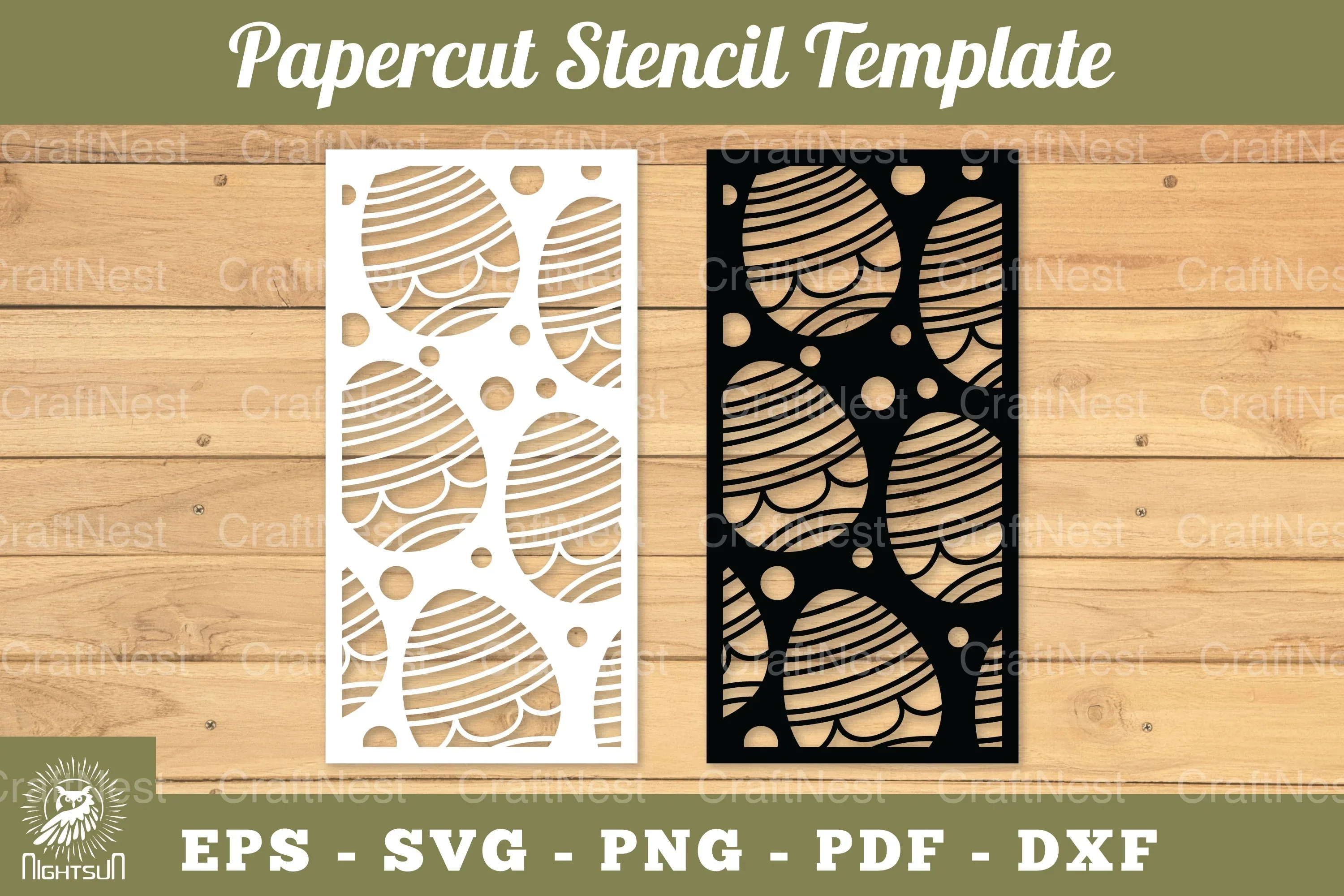 Easter Egg Papercut Stencil Template Clipart Bundle
