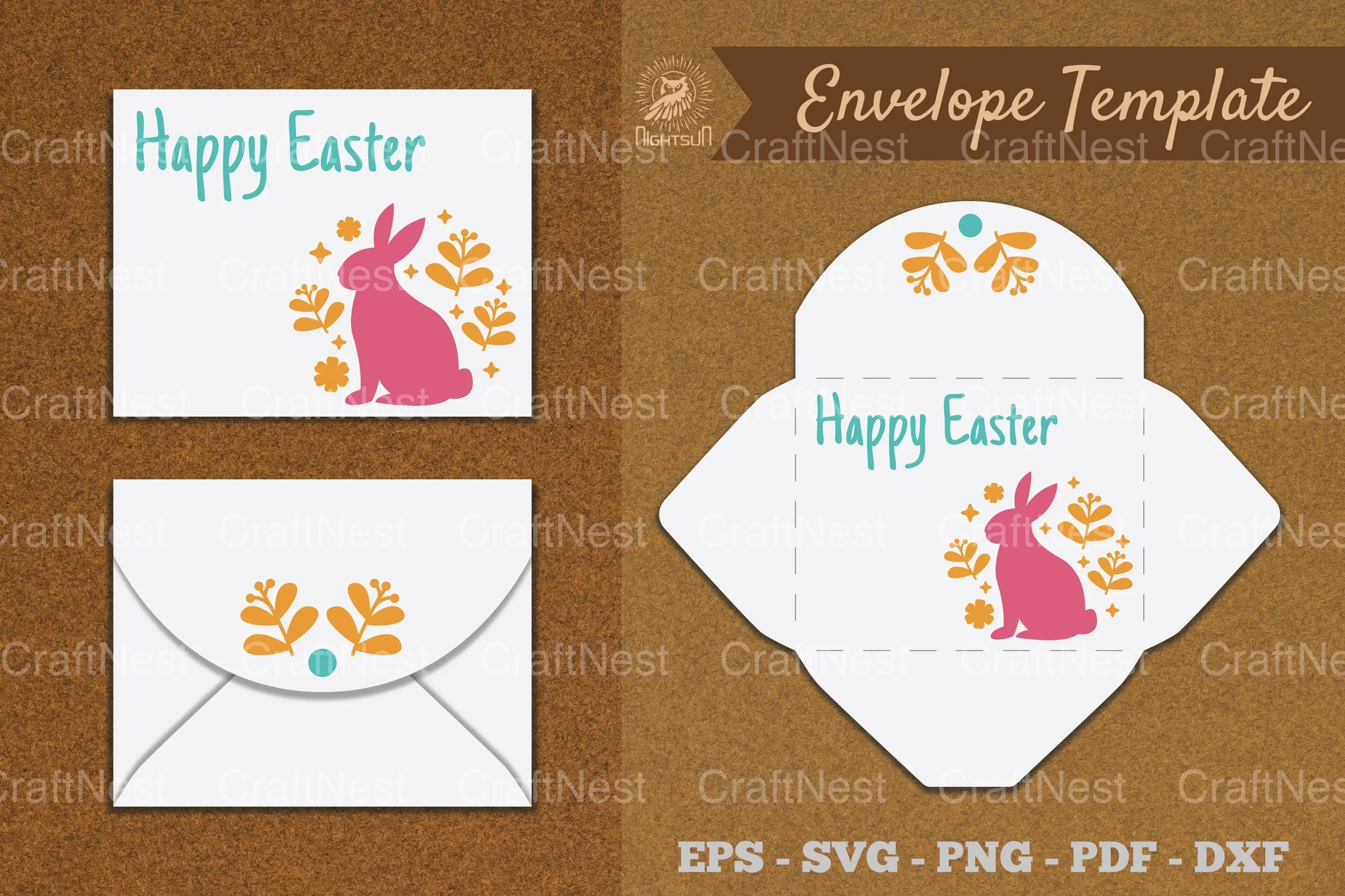 Easter Envelope Template SVG Bundle