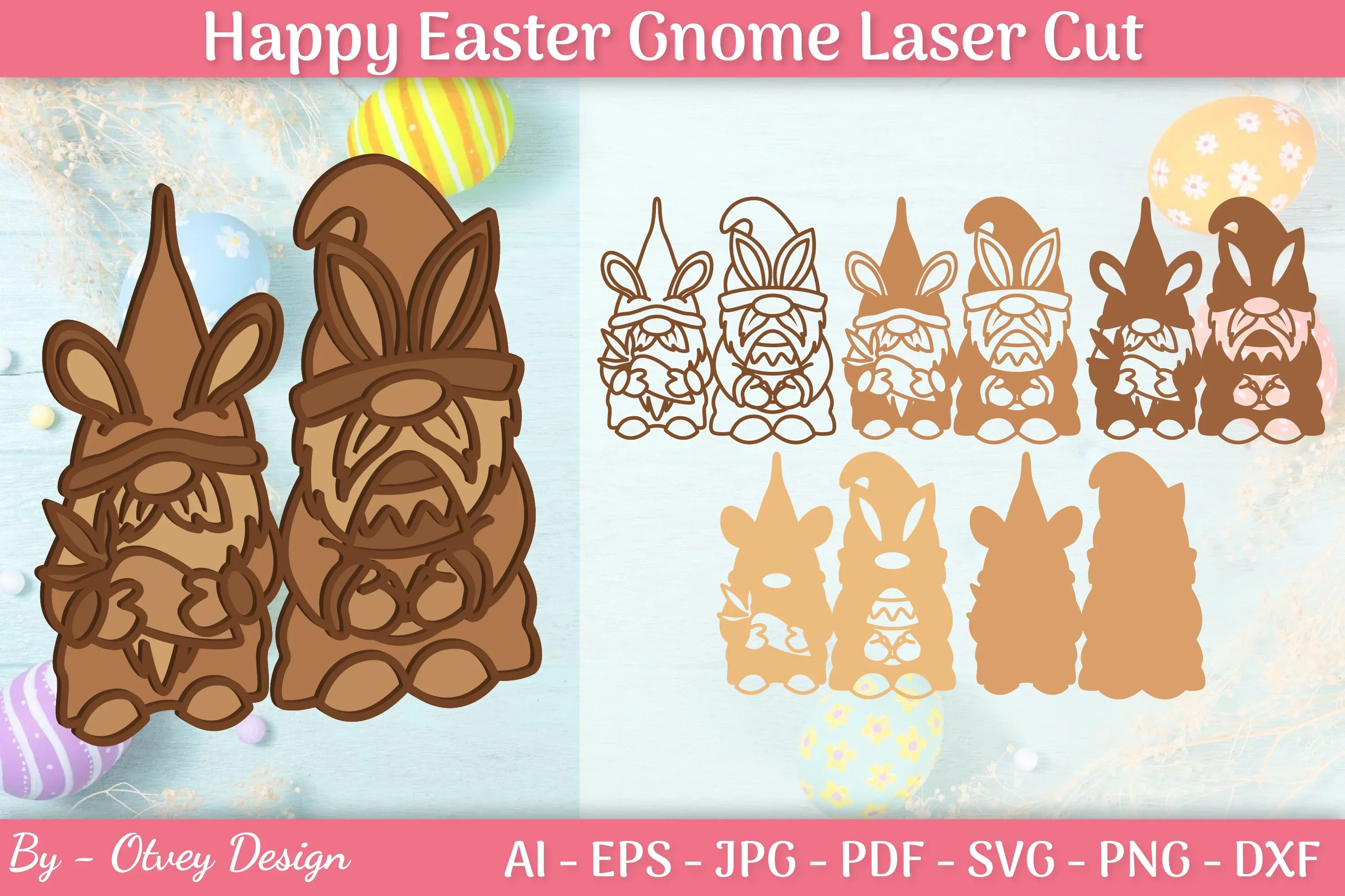 Easter Gnome Laser Cut SVG Bundle