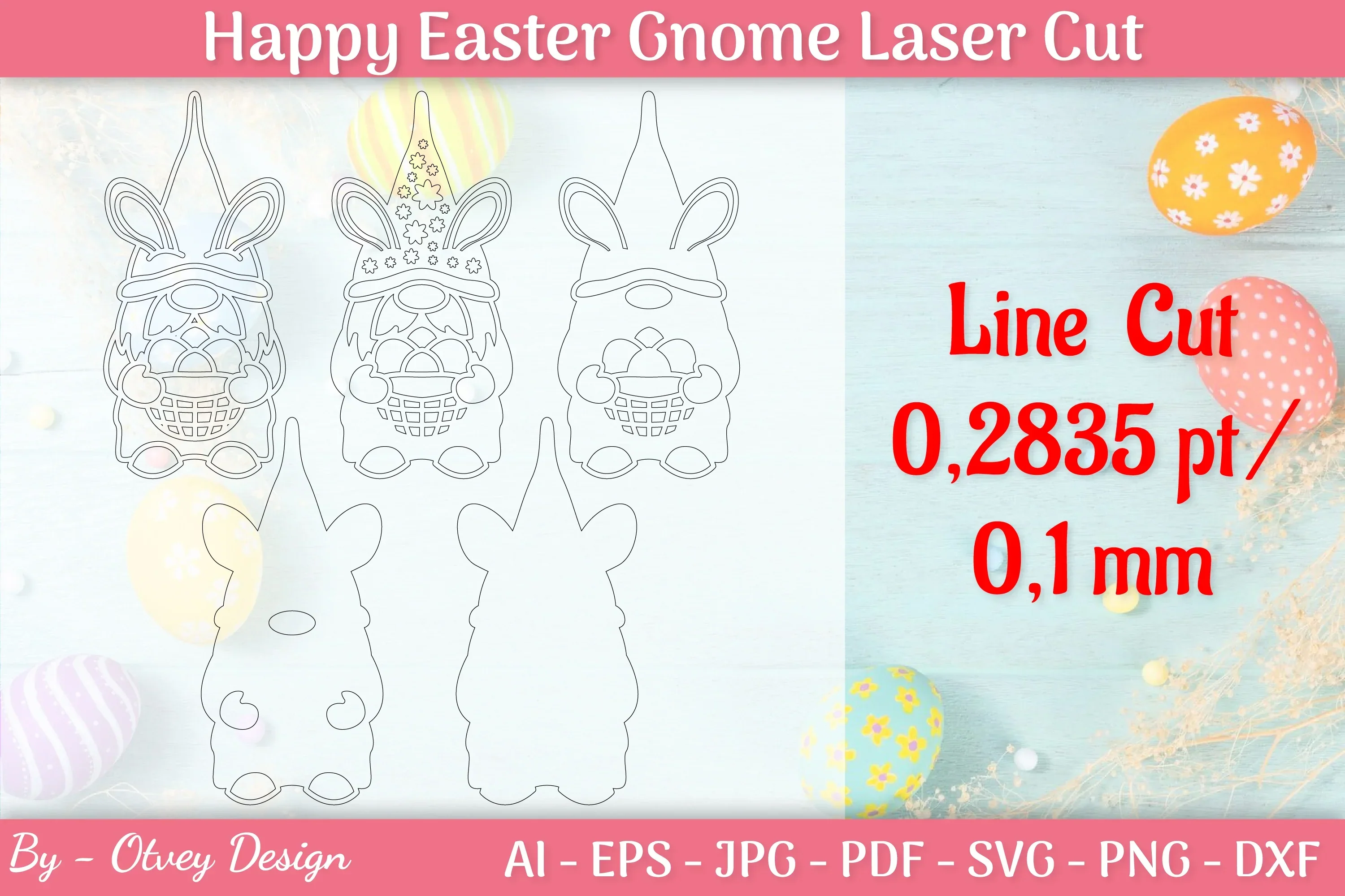 Easter Gnome Laser Cut SVG Bundle - Image 2