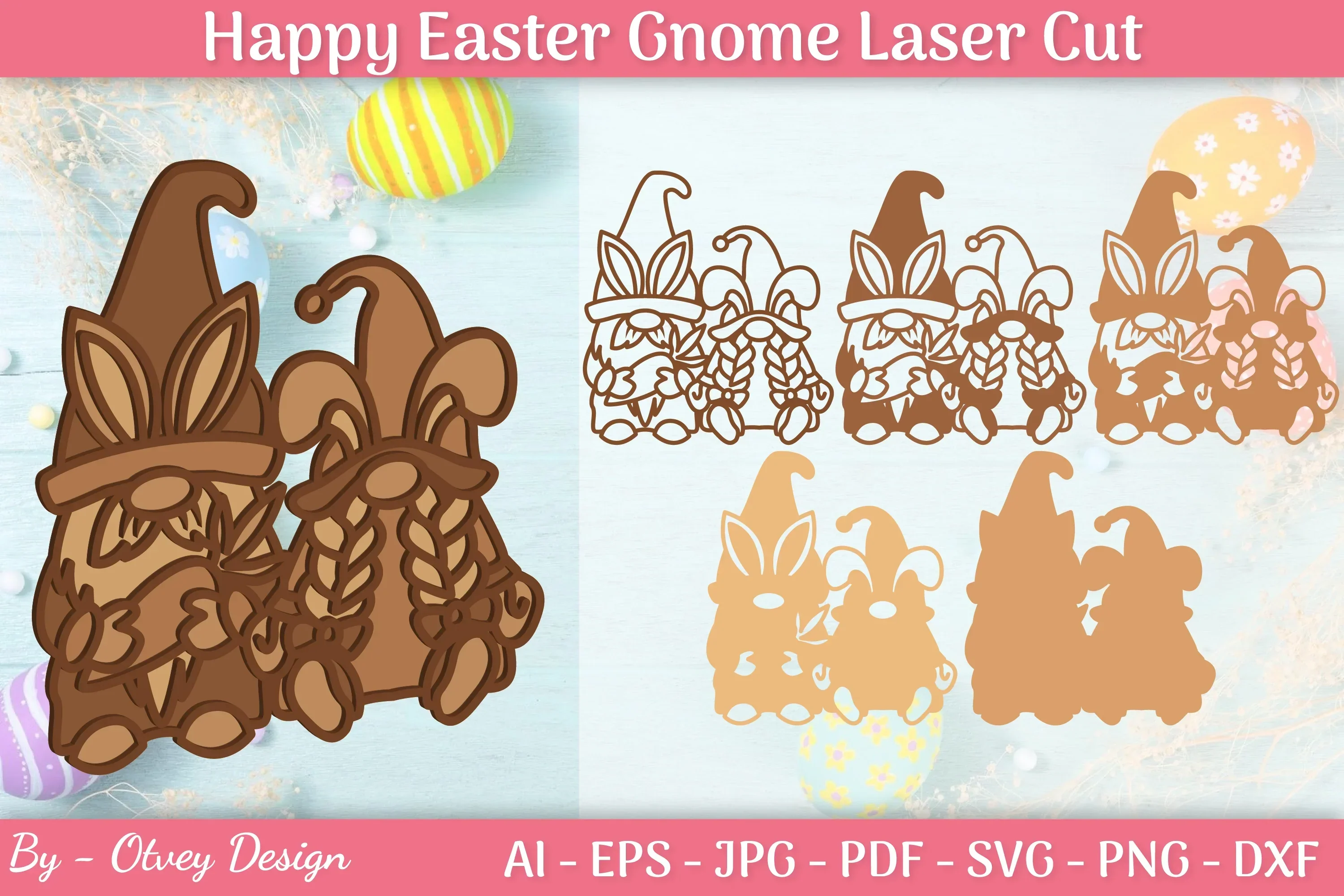 Easter Gnome Laser Cut SVG Bundle