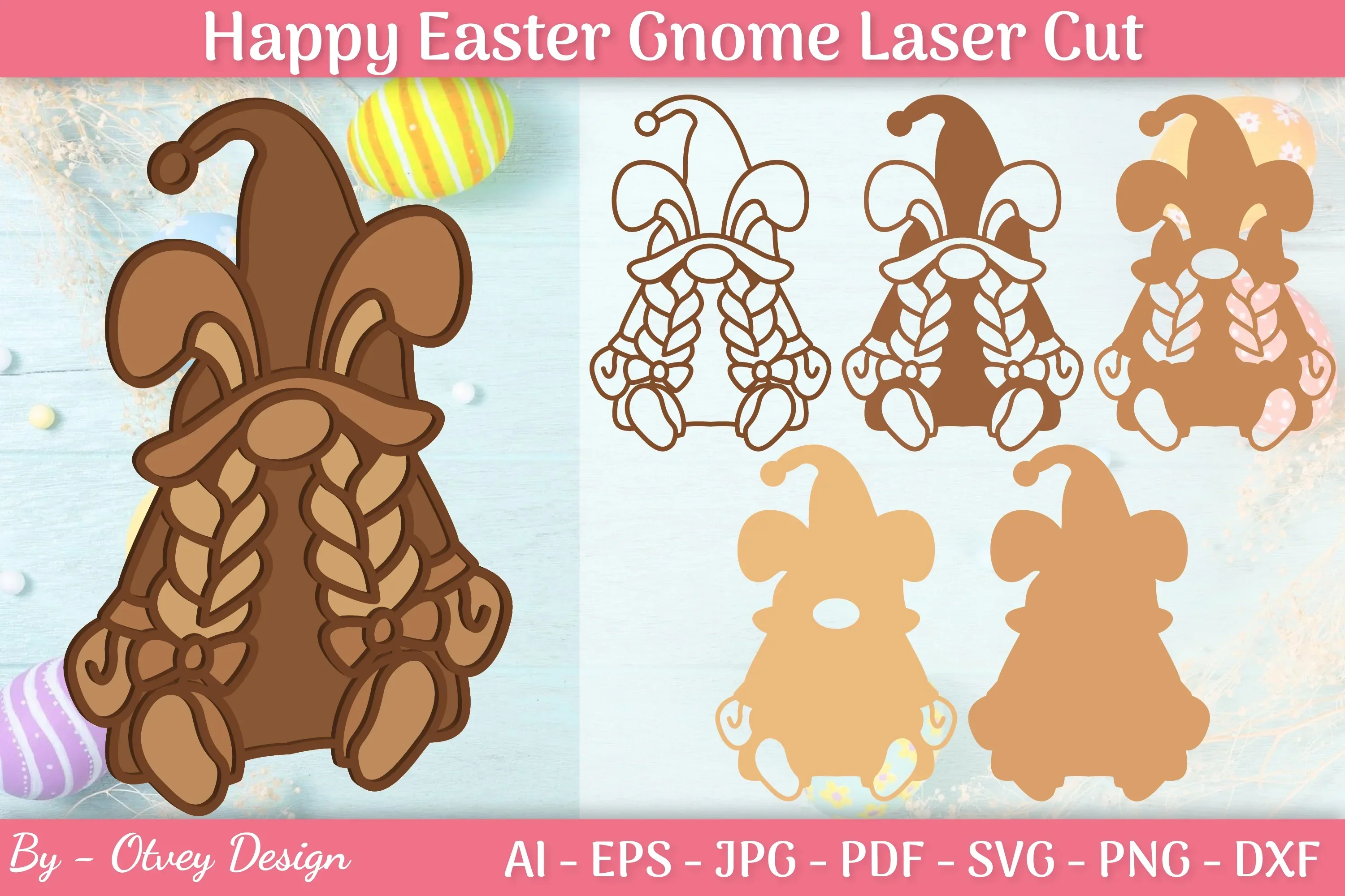 Easter Gnome Laser Cut SVG Bundle